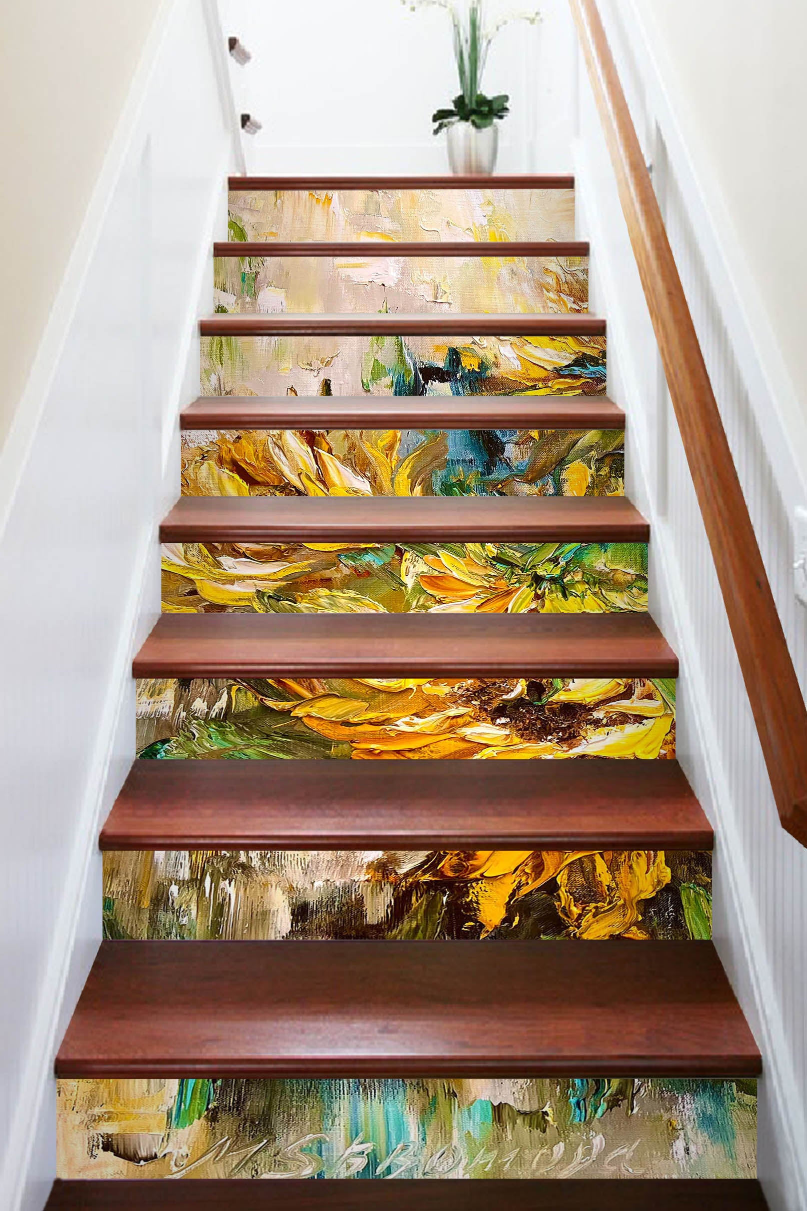 3D Yellow Flower 3928 Skromova Marina Stair Risers