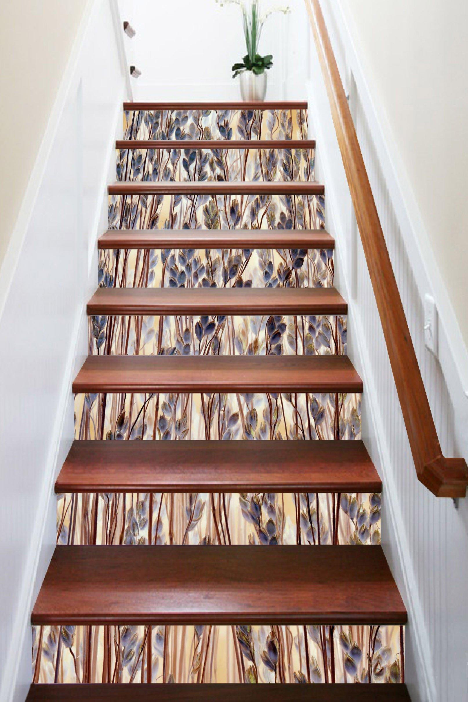 3D Elegant Plants 1552 Stair Risers Wallpaper AJ Wallpaper