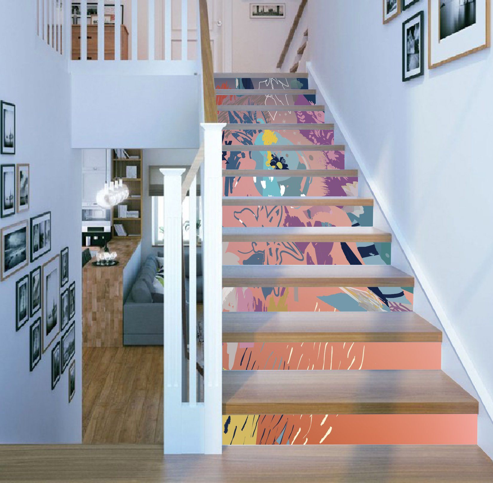 3D Doodling 4708 Stair Risers Wallpaper AJ Wallpaper