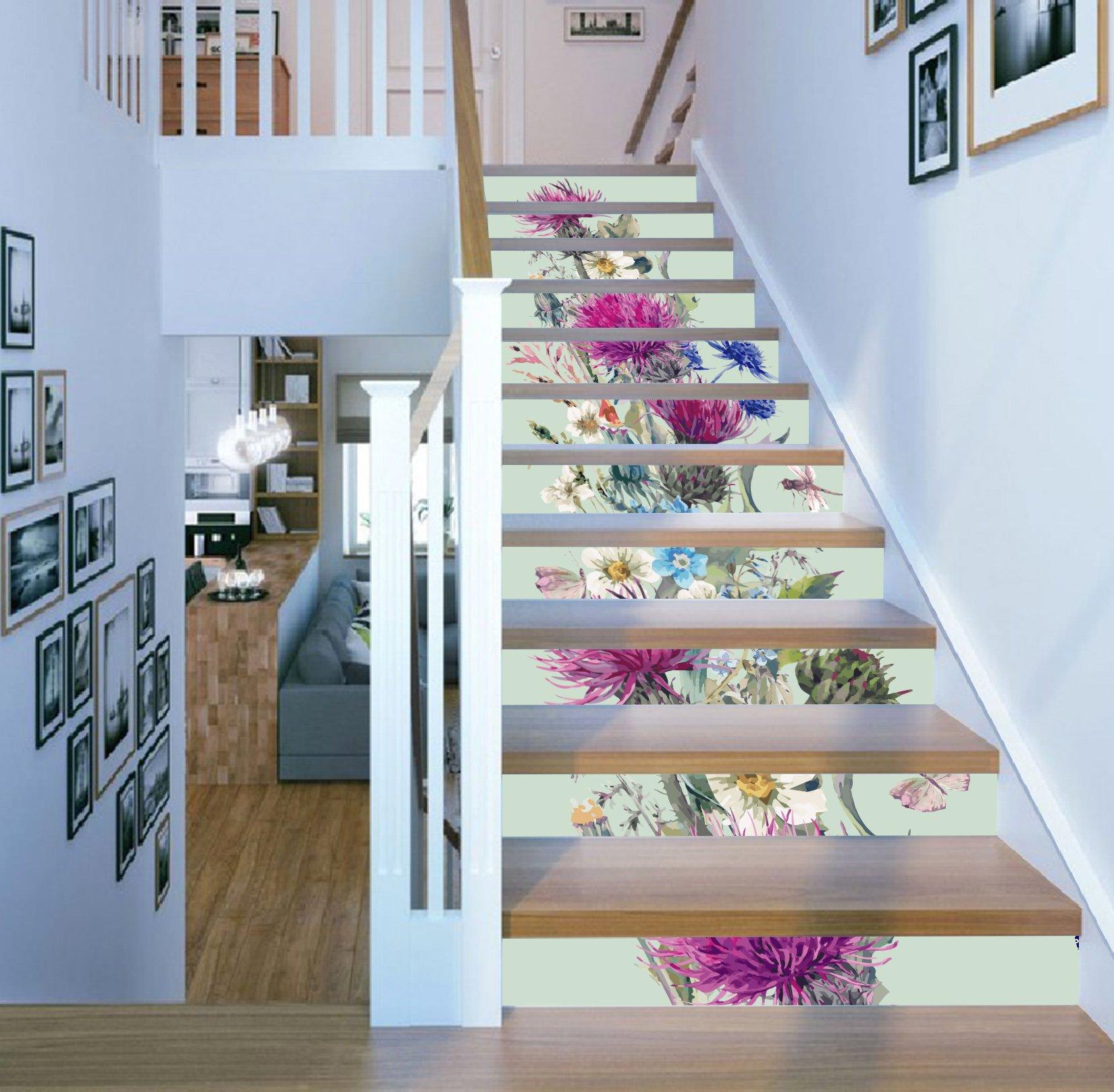 3D Flowers 473 Stair Risers Wallpaper AJ Wallpaper