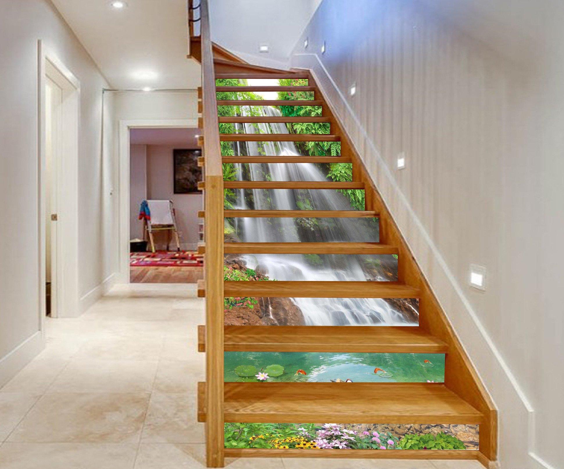 3D Pretty Waterfall 1409 Stair Risers Wallpaper AJ Wallpaper