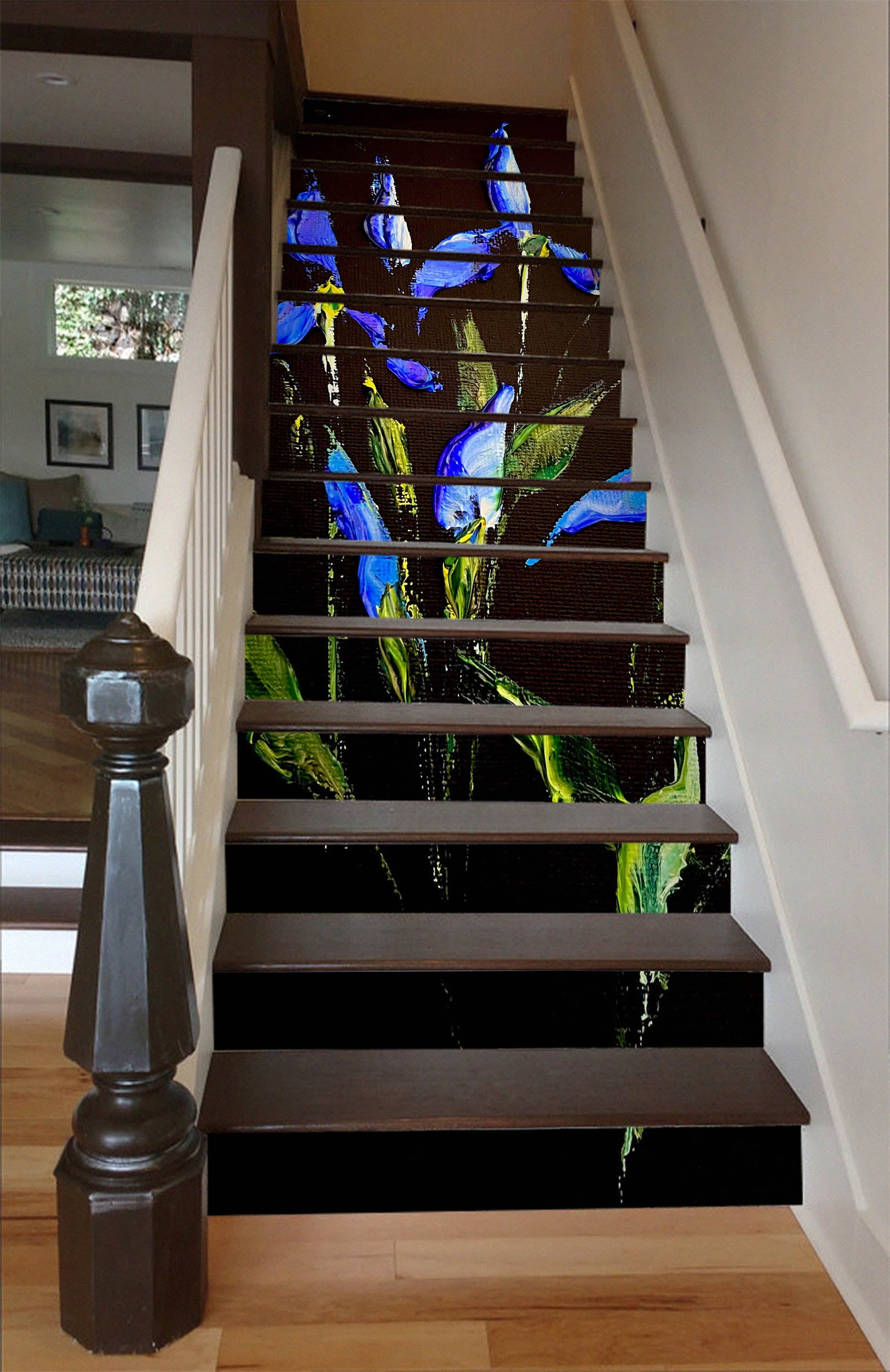 3D Blue Flower 3924 Skromova Marina Stair Risers