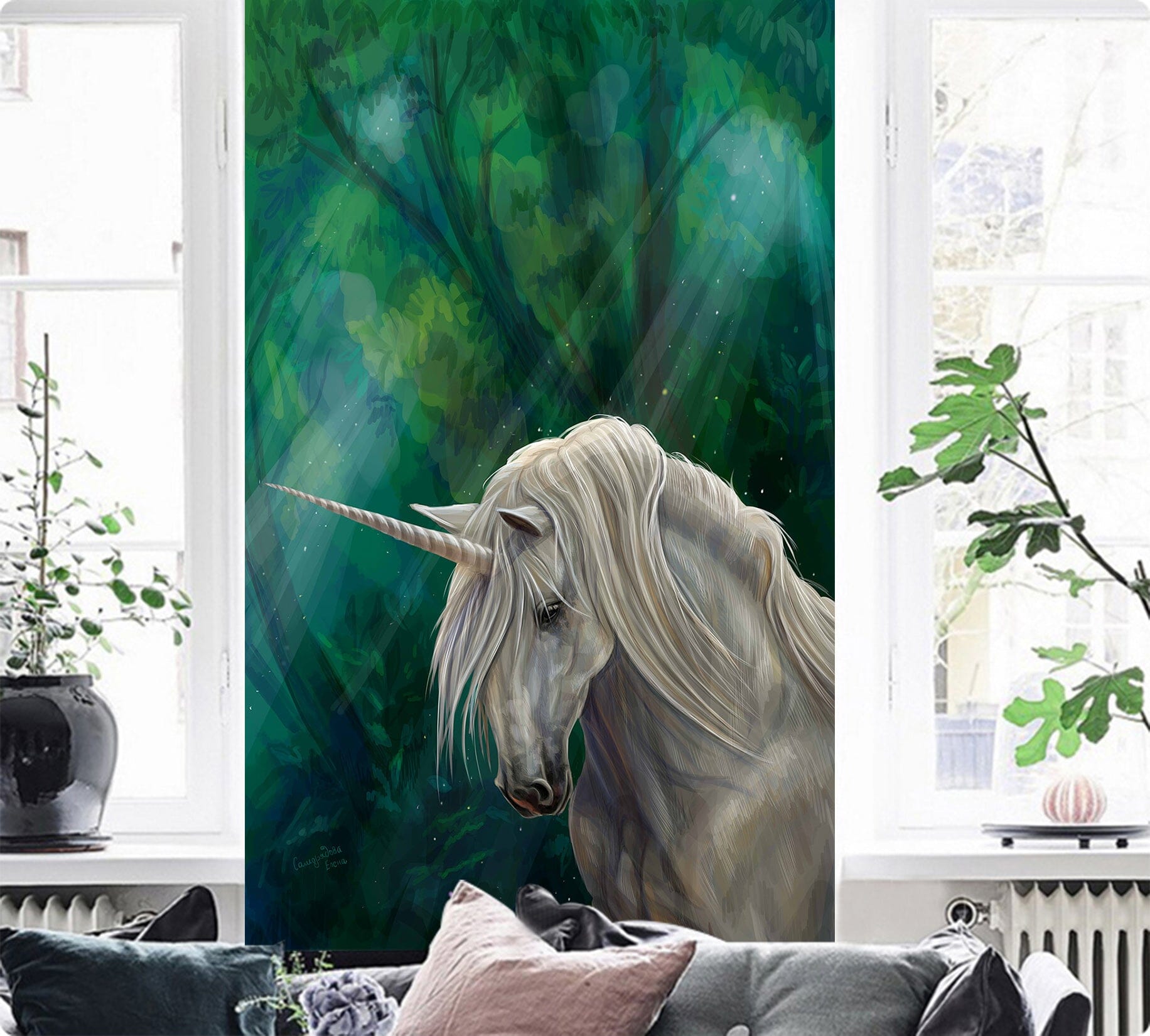 3D Forest Unicorn 122 Wall Murals Wallpaper AJ Wallpaper 2