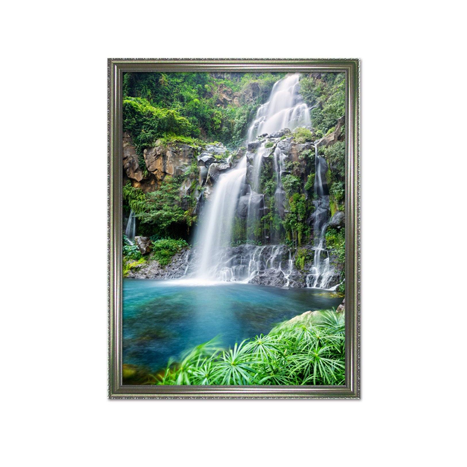 3D Into The Lake 072 Fake Framed Print Painting Wallpaper AJ Creativity Home