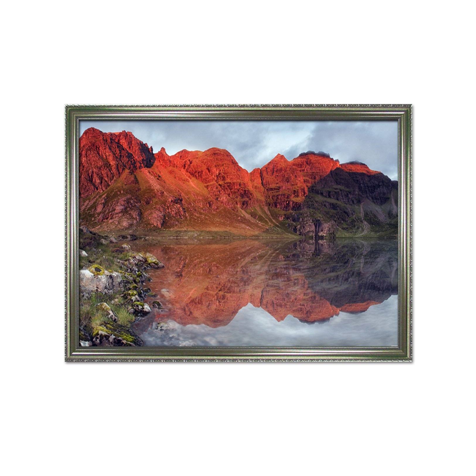 3D Red Mountain 028 Fake Framed Print Painting Wallpaper AJ Creativity Home