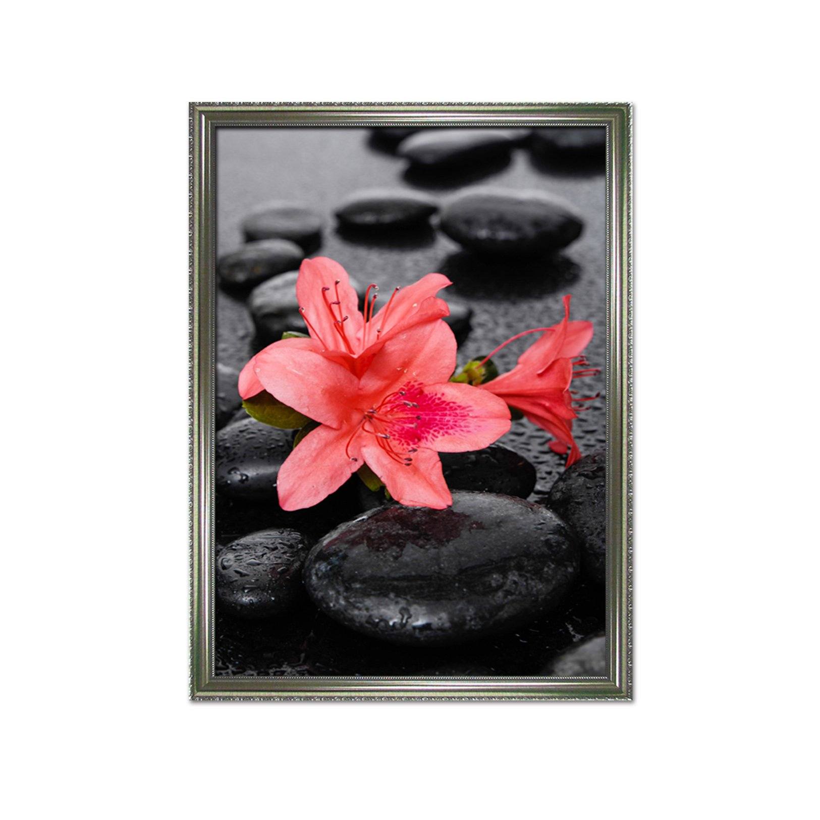 3D Stone Safflower 001 Fake Framed Print Painting Wallpaper AJ Creativity Home