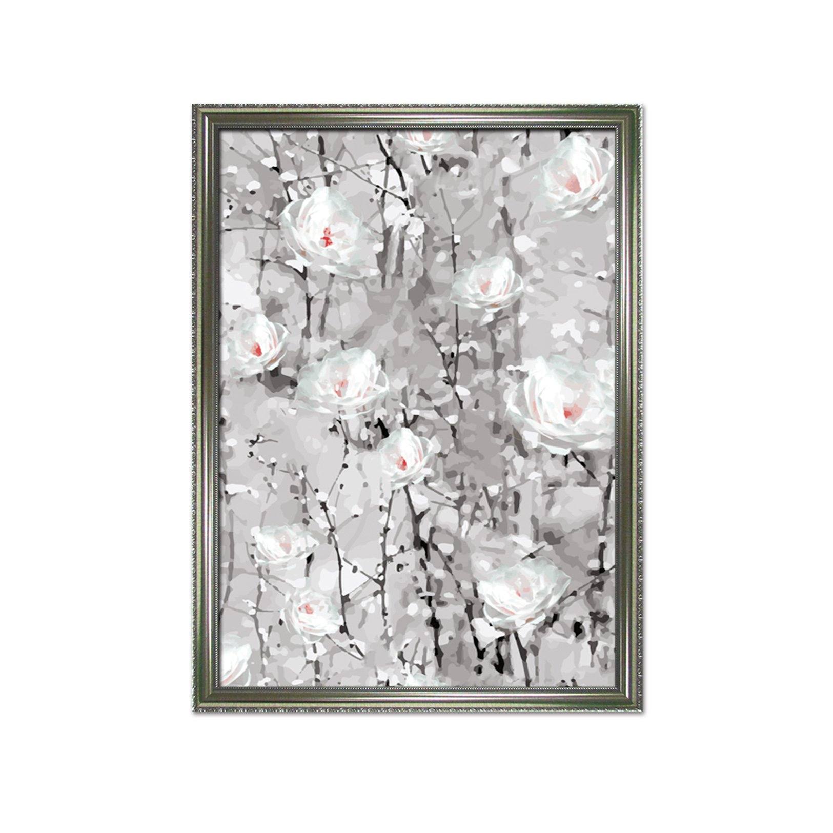 3D White Flower 071 Fake Framed Print Painting Wallpaper AJ Creativity Home