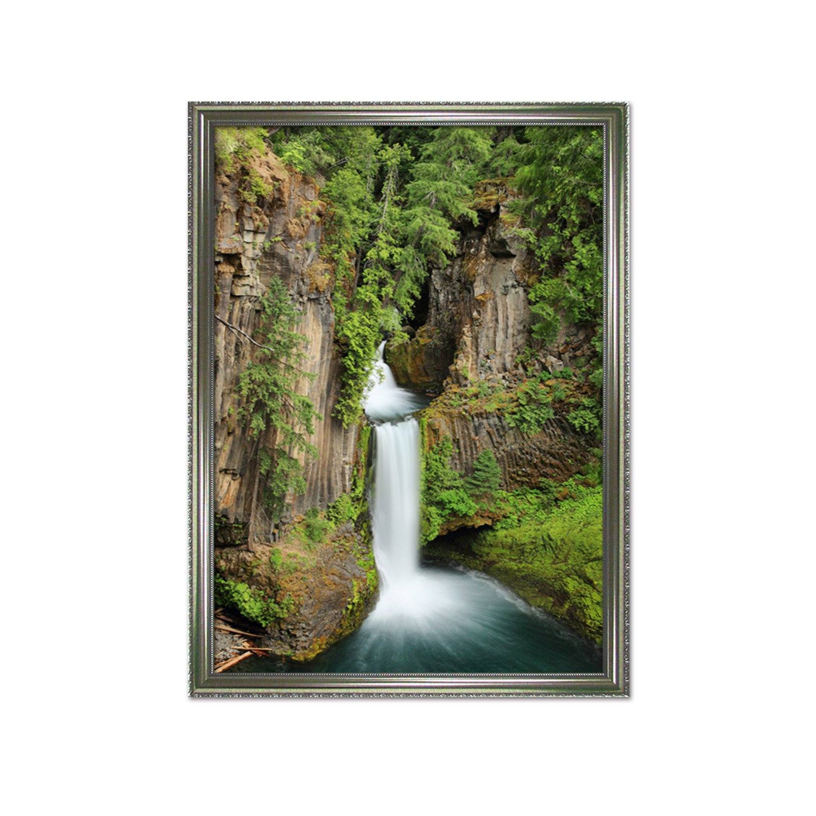 3D Precipitous Waterfall 052 Fake Framed Print Painting Wallpaper AJ Creativity Home
