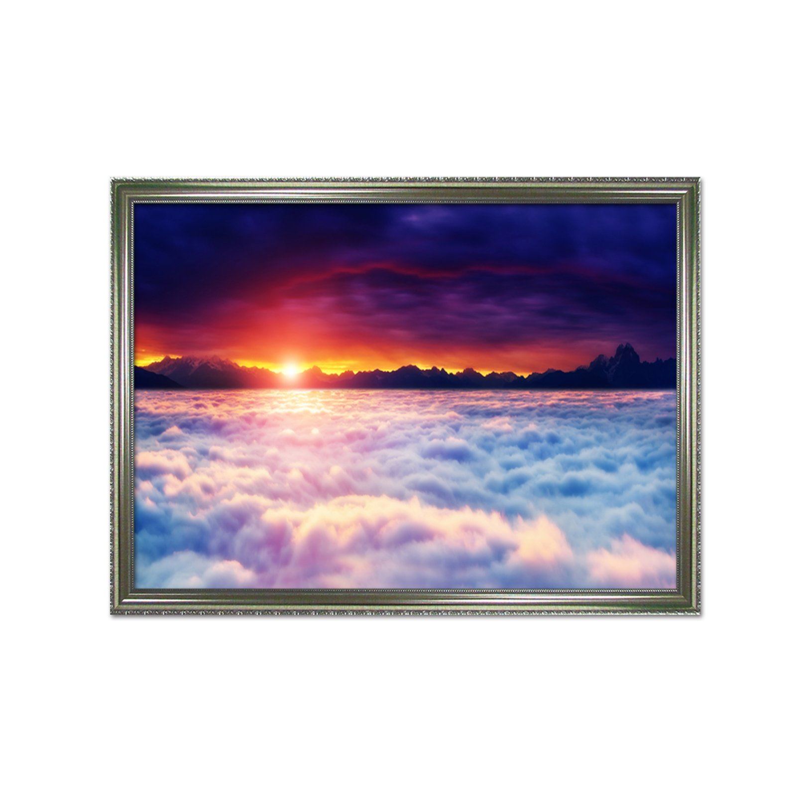 3D Sunset Waves 171 Fake Framed Print Painting Wallpaper AJ Creativity Home