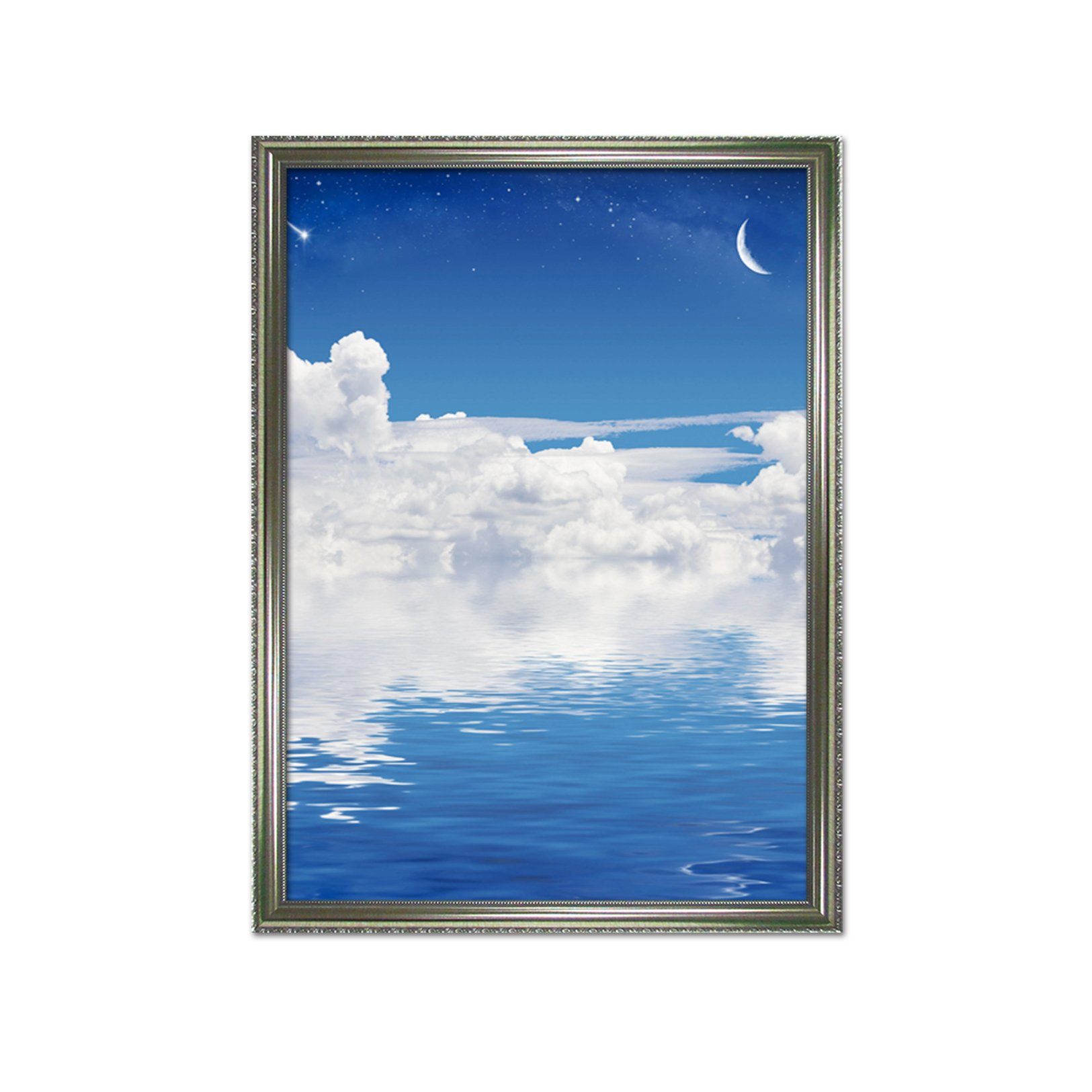 3D Moon Sea 028 Fake Framed Print Painting Wallpaper AJ Creativity Home