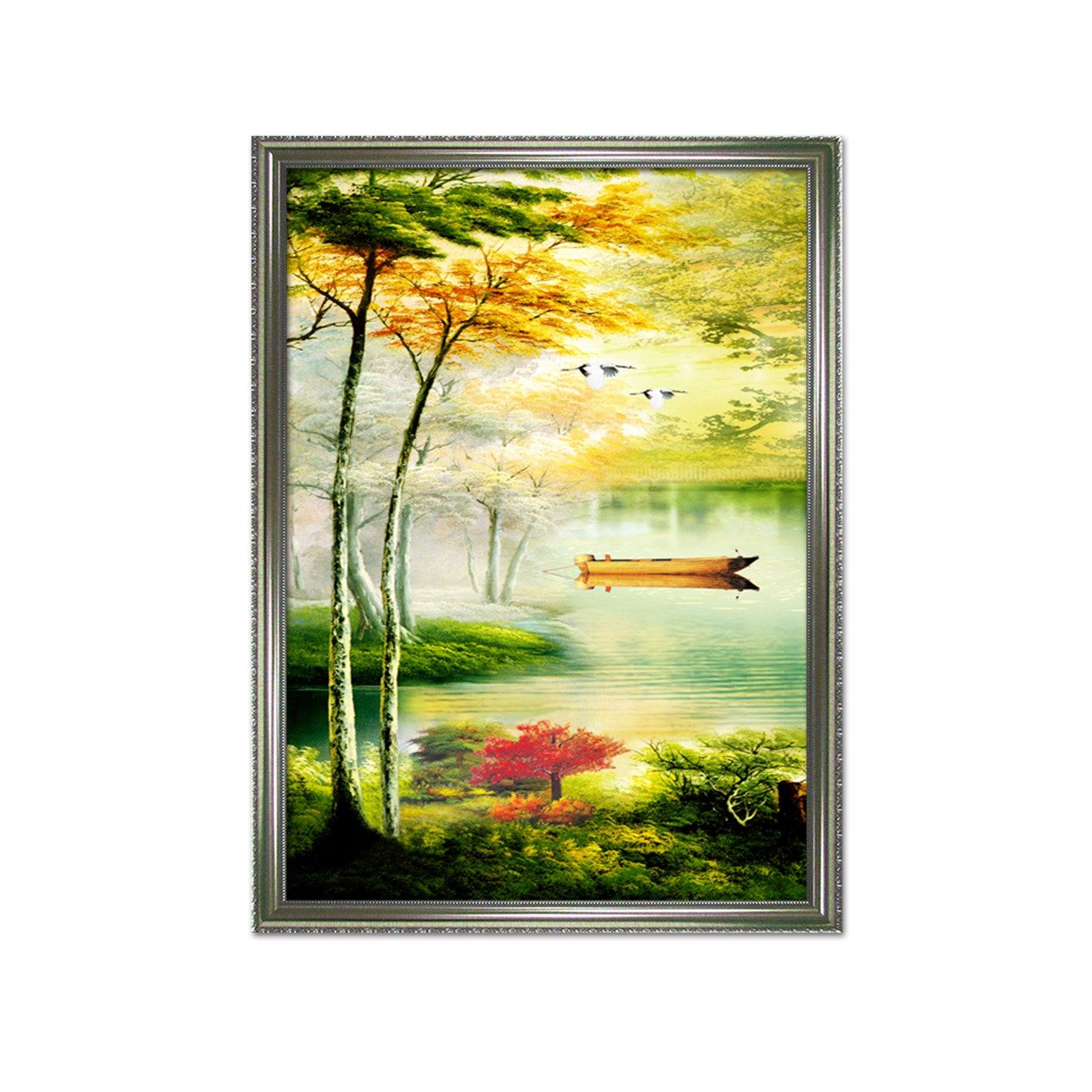 3D Small Boat 134 Fake Framed Print Painting Wallpaper AJ Creativity Home