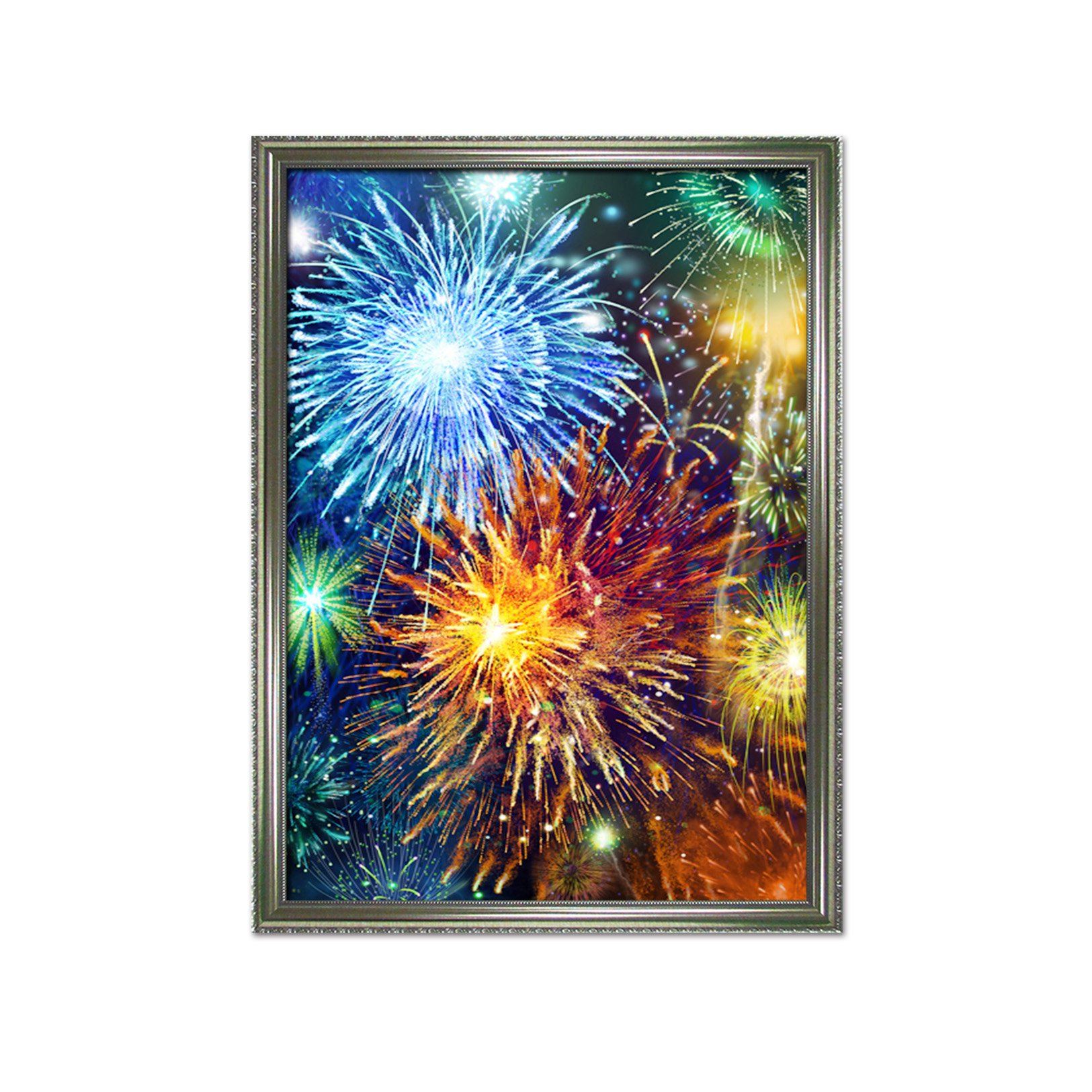 3D Beautiful Fireworks 027 Fake Framed Print Painting Wallpaper AJ Creativity Home