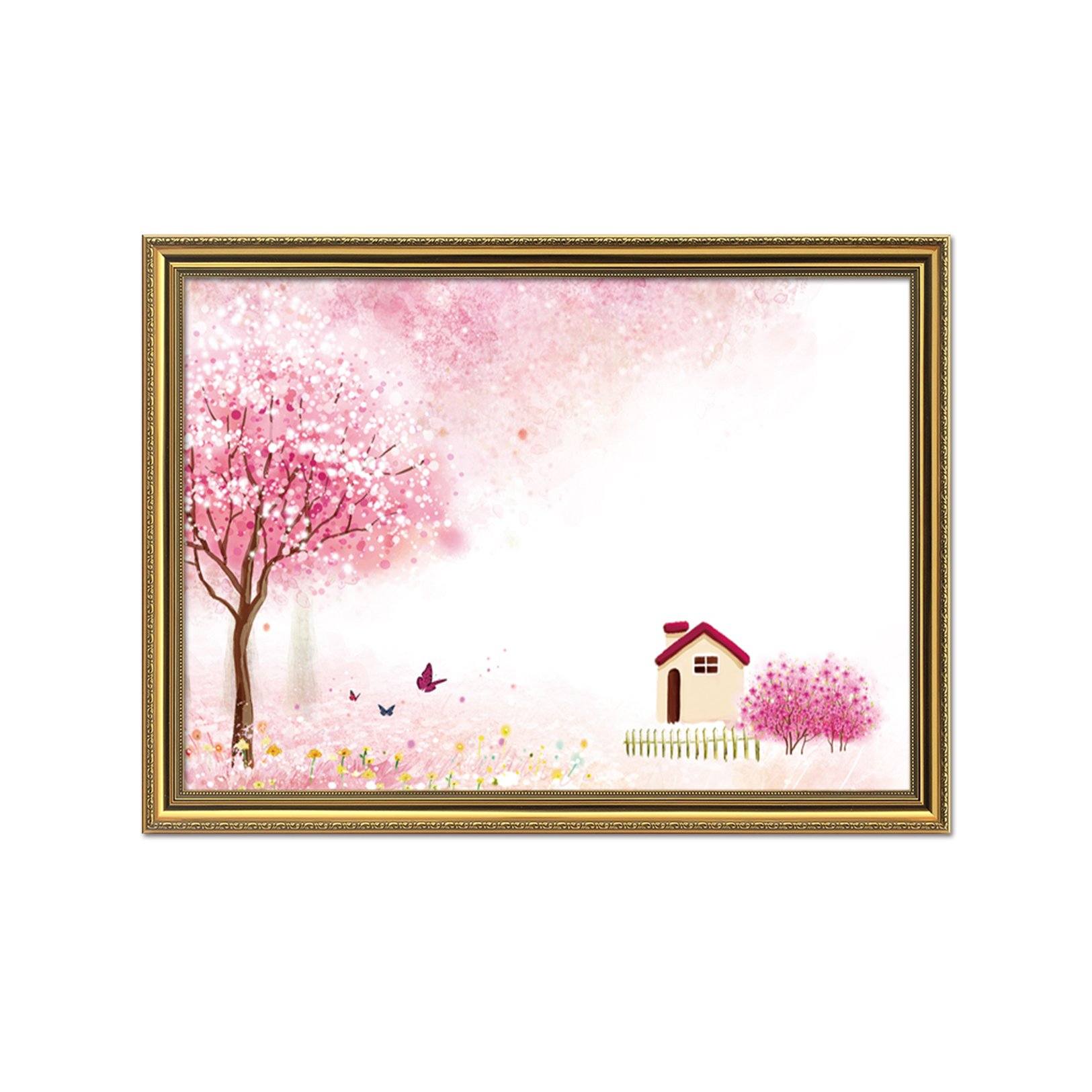 3D House Butterfly 001 Fake Framed Print Painting Wallpaper AJ Creativity Home