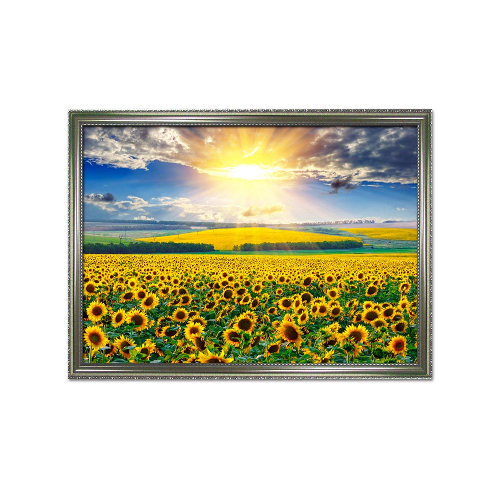 3D Sunshine Sunflower 161 Fake Framed Print Painting Wallpaper AJ Creativity Home