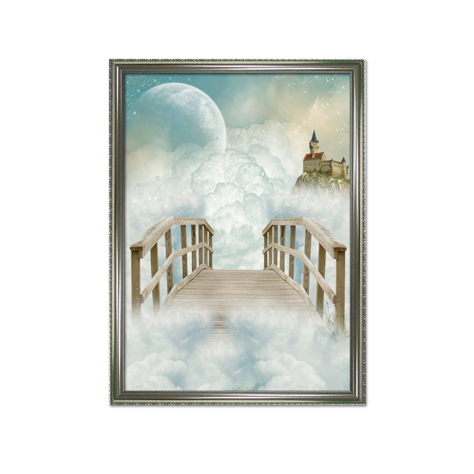 3D Cloud Bridge 036 Fake Framed Print Painting Wallpaper AJ Creativity Home