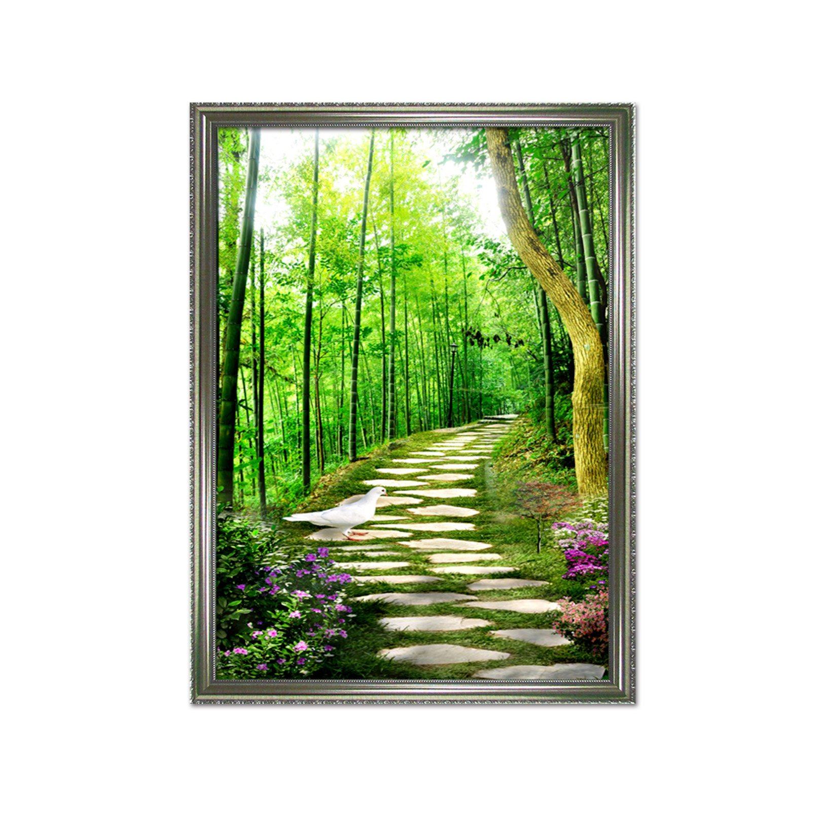 3D Stone Path 068 Fake Framed Print Painting Wallpaper AJ Creativity Home