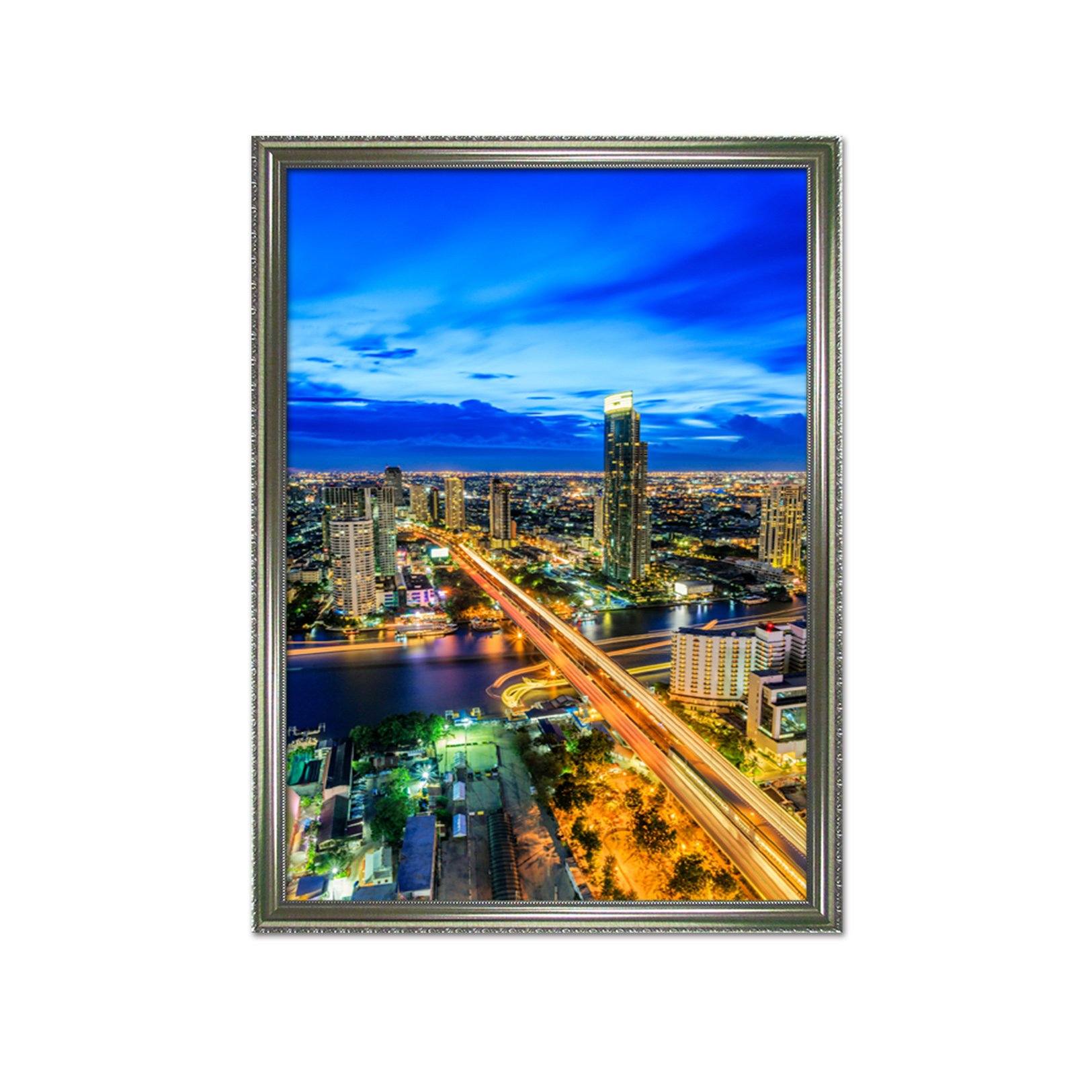3D Light City 014 Fake Framed Print Painting Wallpaper AJ Creativity Home