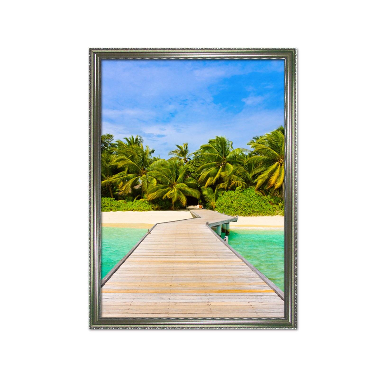 3D Wooden Bridge 011 Fake Framed Print Painting Wallpaper AJ Creativity Home