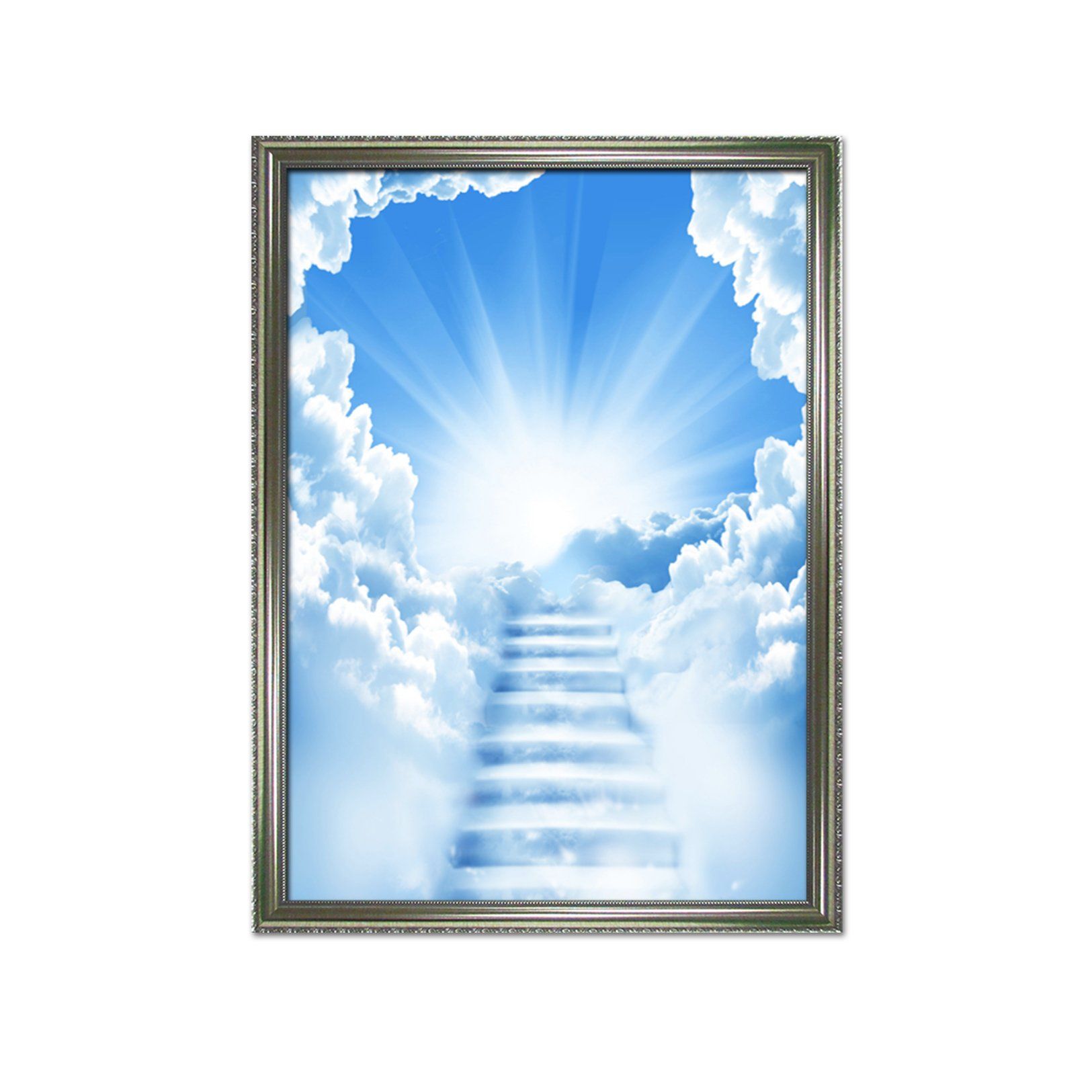 3D Cloud Stairs 013 Fake Framed Print Painting Wallpaper AJ Creativity Home