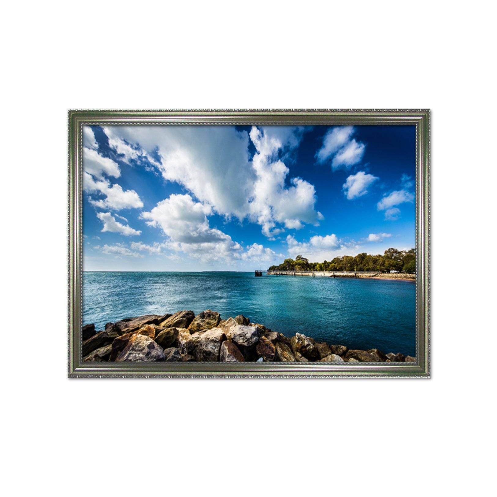 3D Beautiful Sea 002 Fake Framed Print Painting Wallpaper AJ Creativity Home