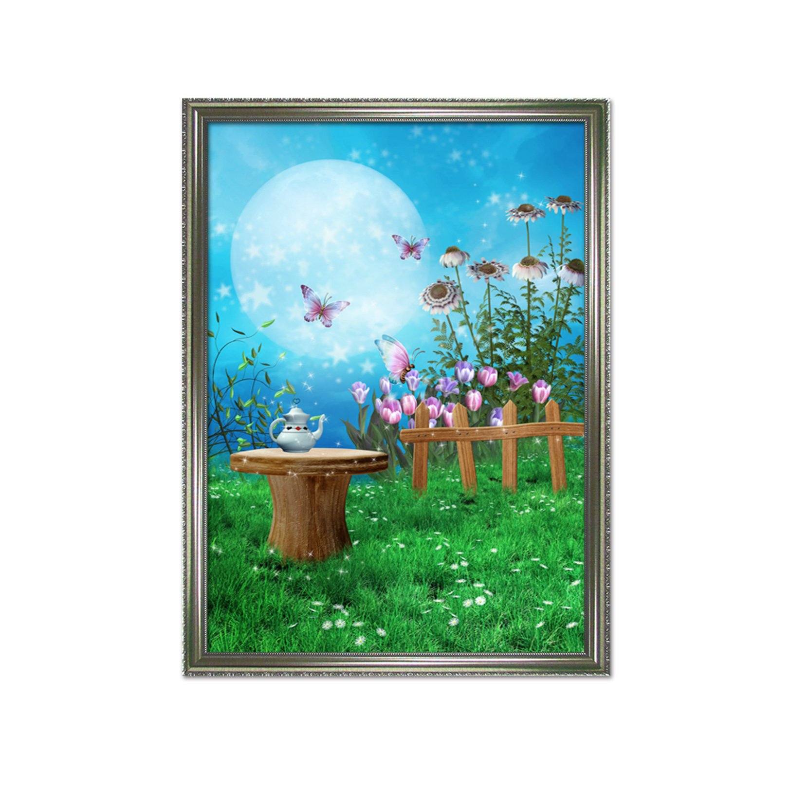 3D Yard Butterfly 047 Fake Framed Print Painting Wallpaper AJ Creativity Home
