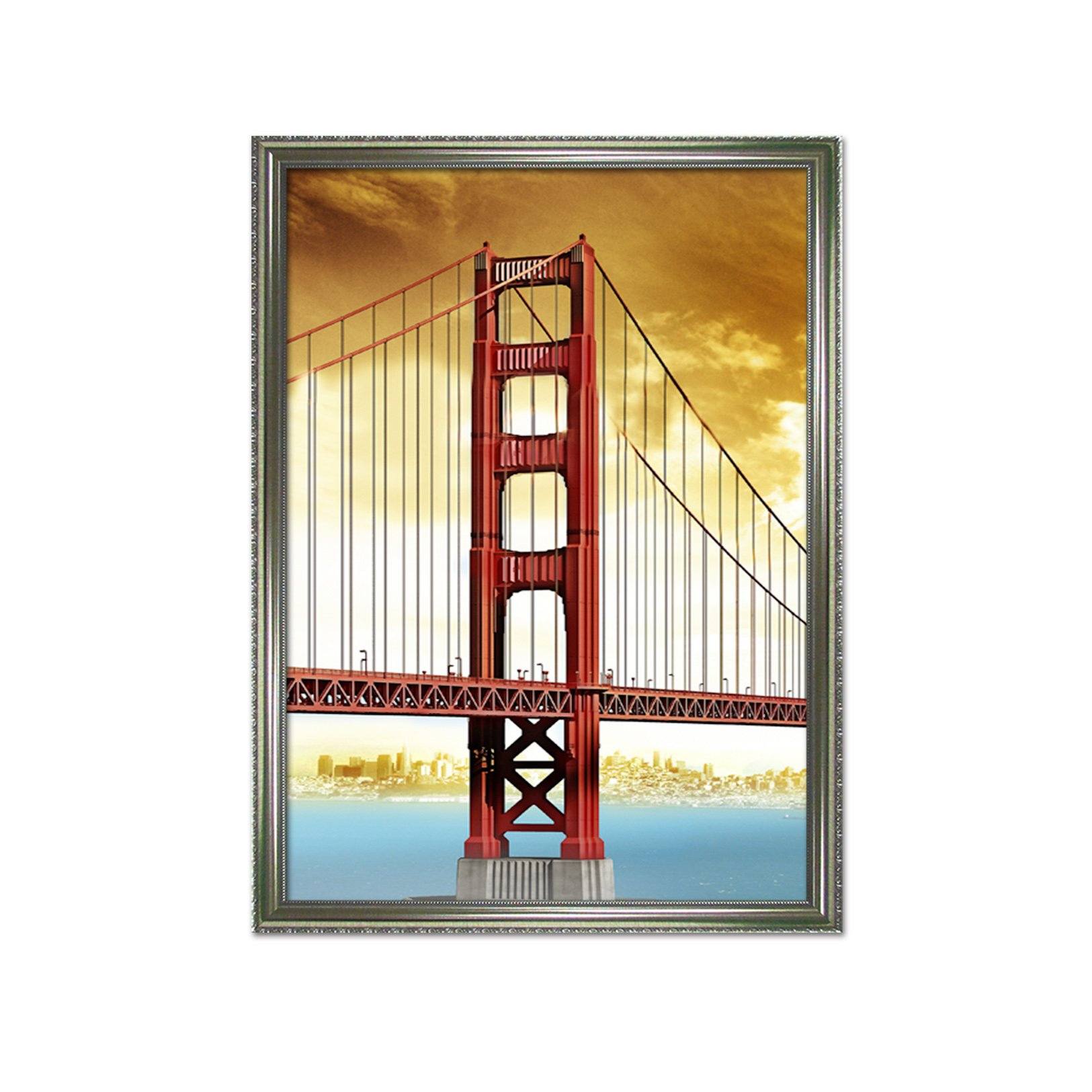 3D Red Bridge 003 Fake Framed Print Painting Wallpaper AJ Creativity Home