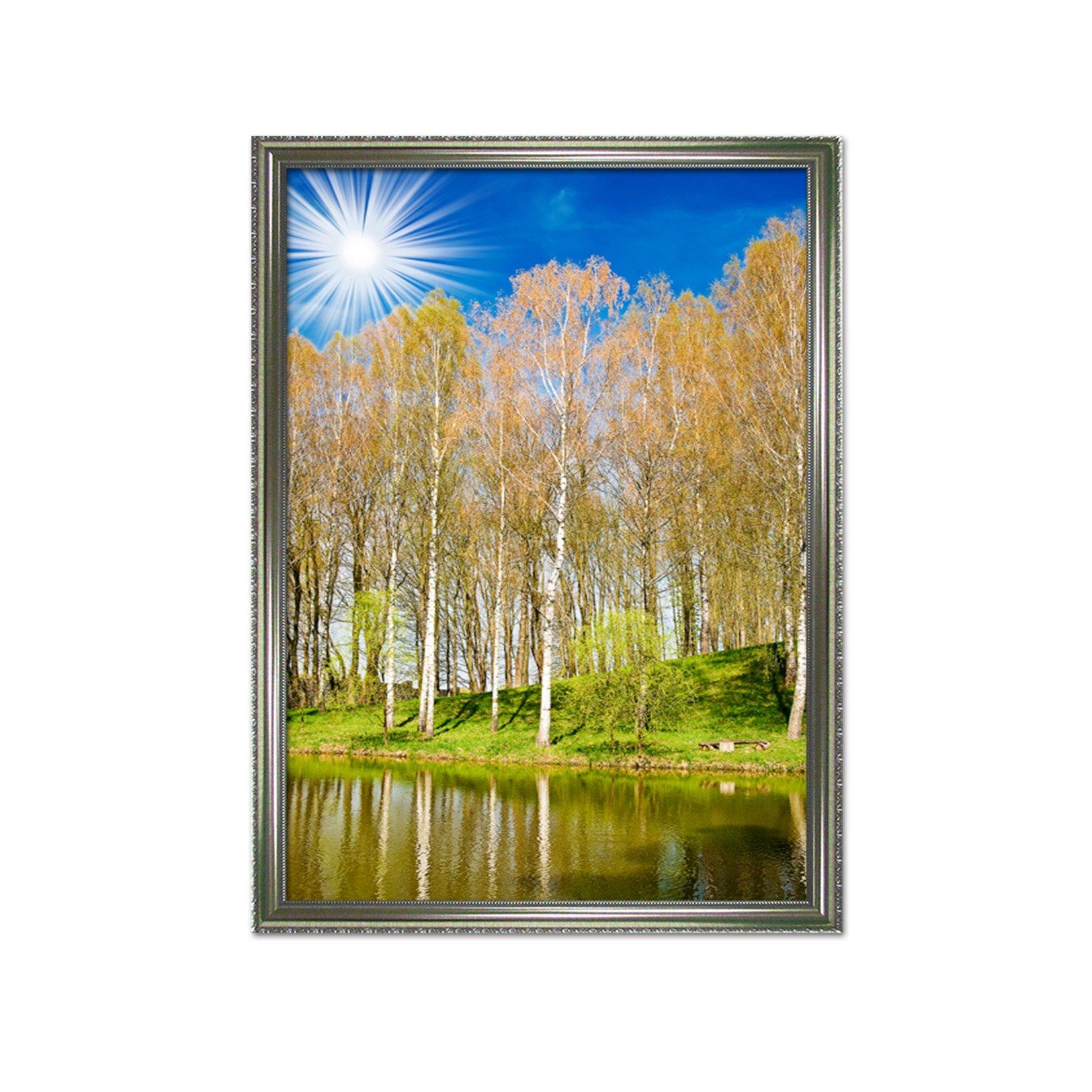 3D Sunny Trees 046 Fake Framed Print Painting Wallpaper AJ Creativity Home