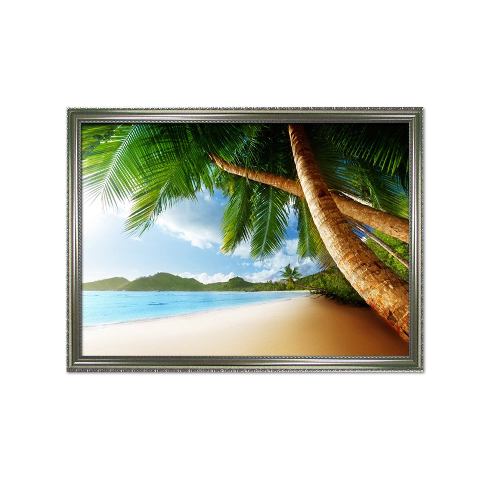 3D Coconut Beach 034 Fake Framed Print Painting Wallpaper AJ Creativity Home