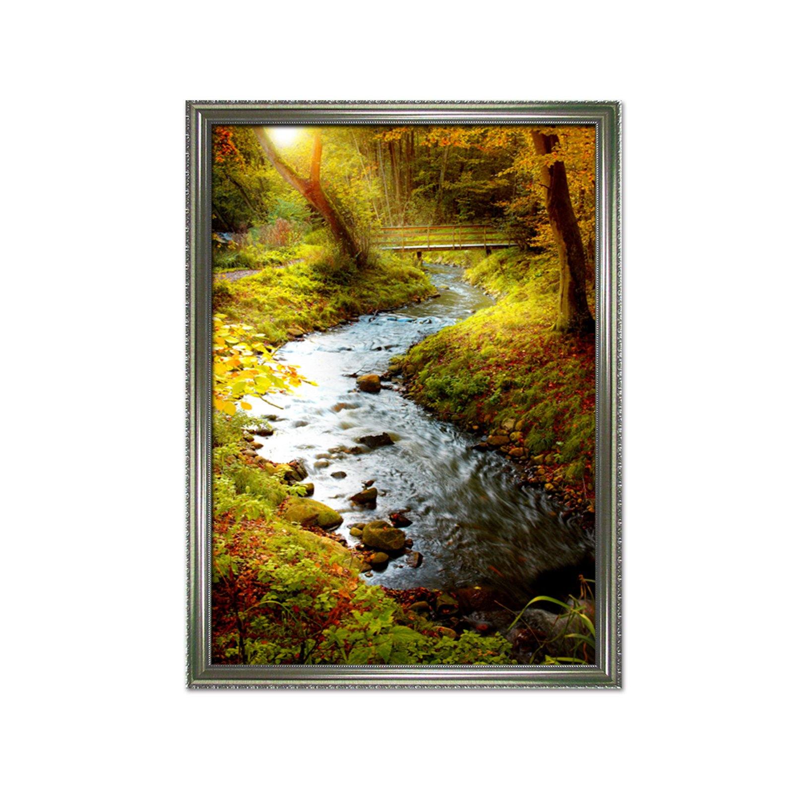 3D Bridge Water 105 Fake Framed Print Painting Wallpaper AJ Creativity Home