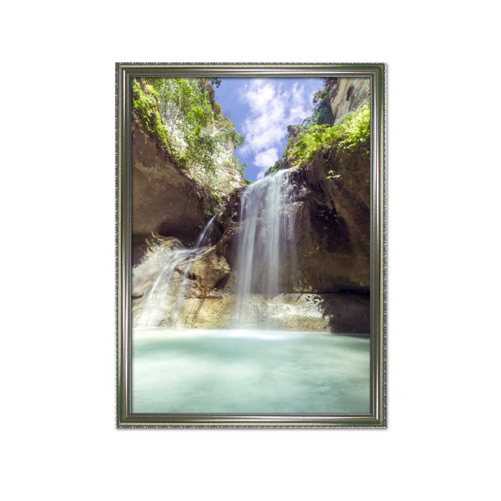 3D Cliff Falls 089 Fake Framed Print Painting Wallpaper AJ Creativity Home