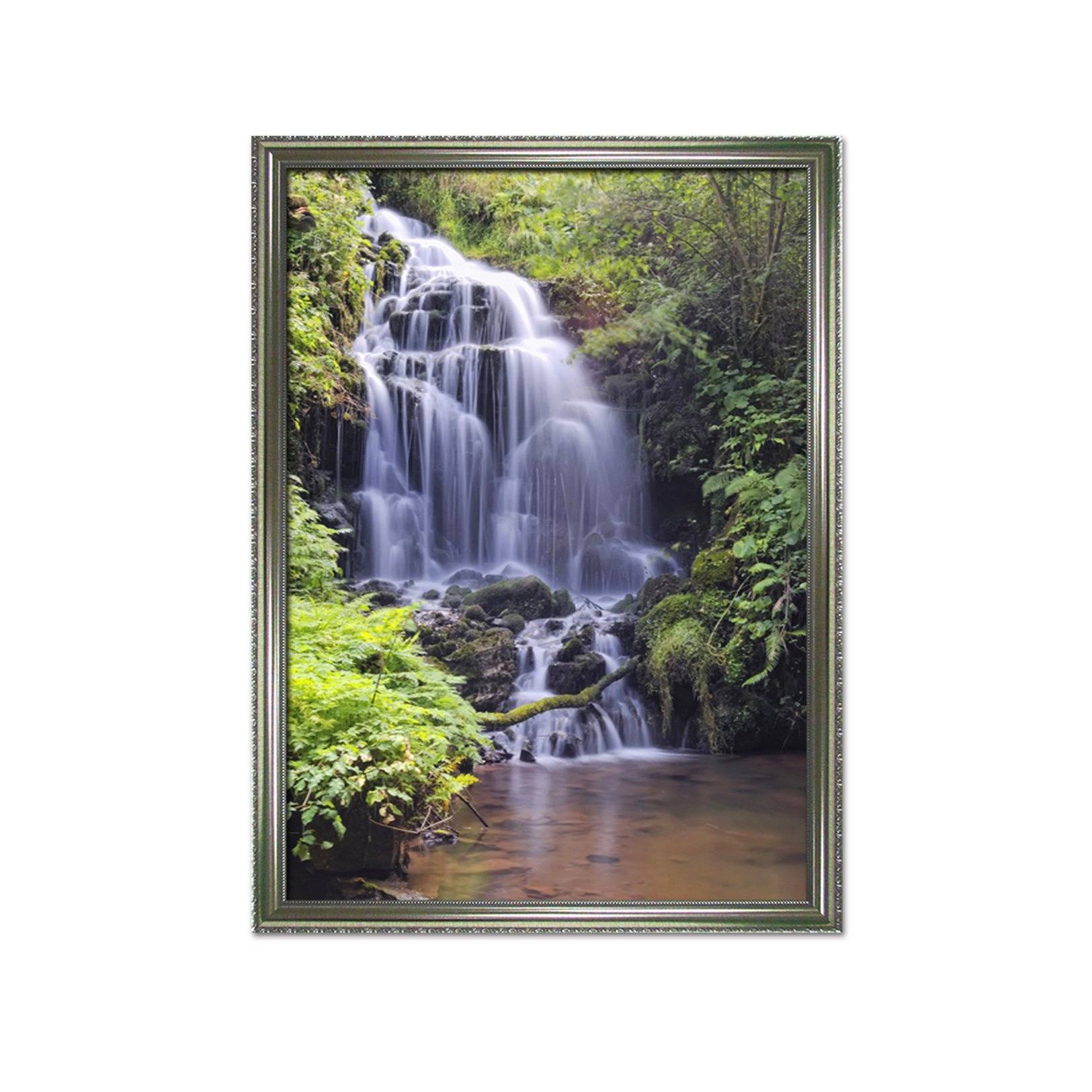 3D Mountain Stone Waterfall 122 Fake Framed Print Painting Wallpaper AJ Creativity Home