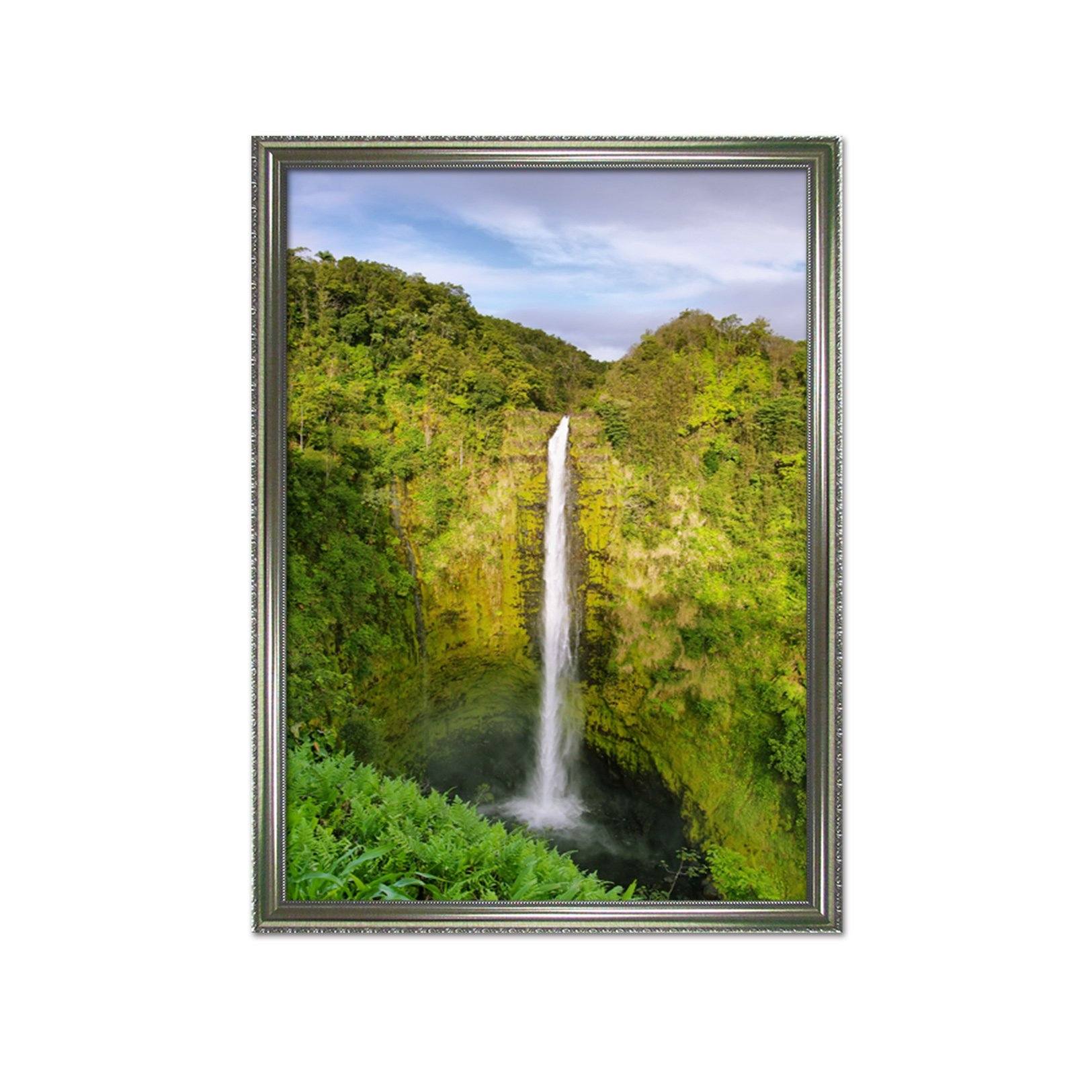 3D Forest Waterfall 060 Fake Framed Print Painting Wallpaper AJ Creativity Home