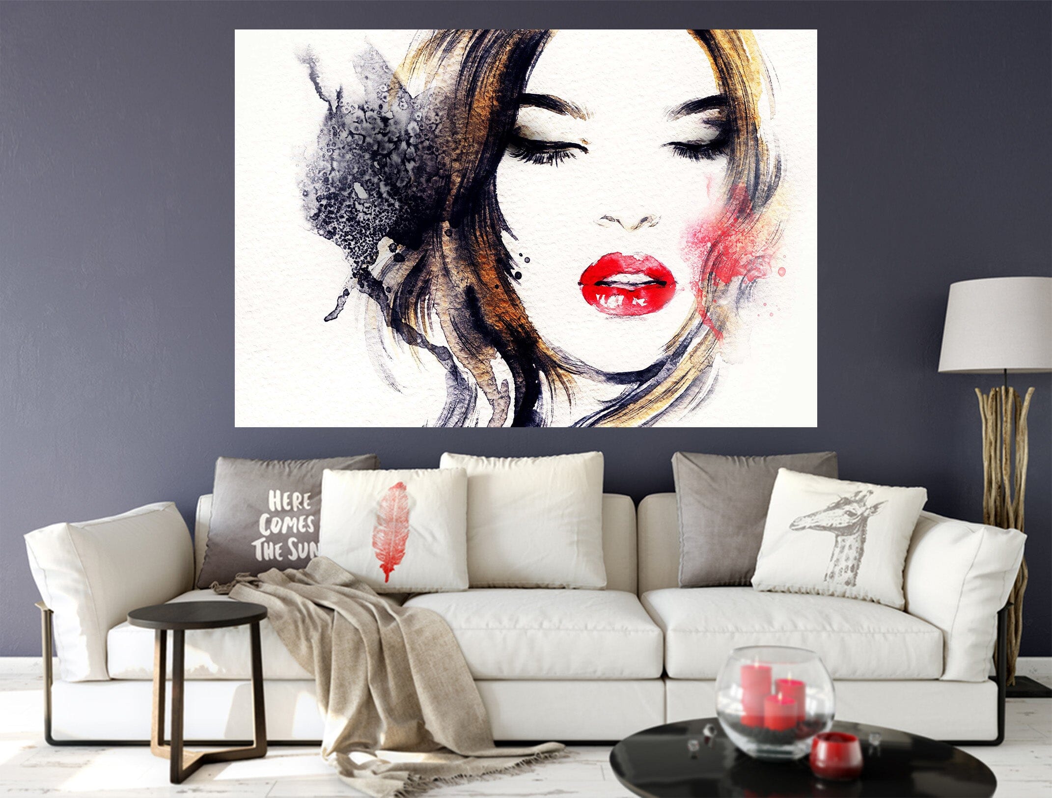 3D Red Lips Woman 1004 Wall Sticker Wallpaper AJ Wallpaper 2