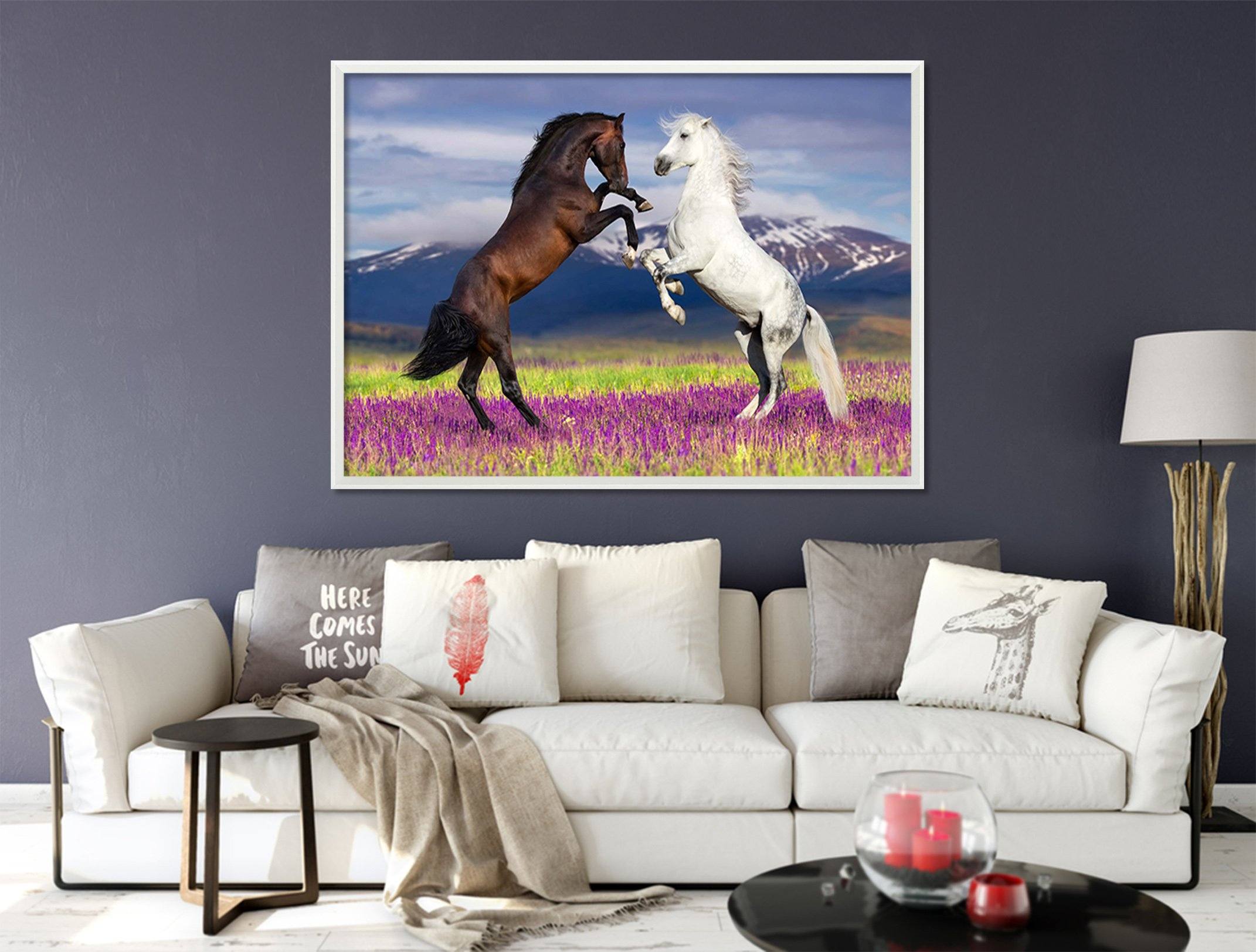 3D Lively Horse 061 Fake Framed Print Painting Wallpaper AJ Creativity Home