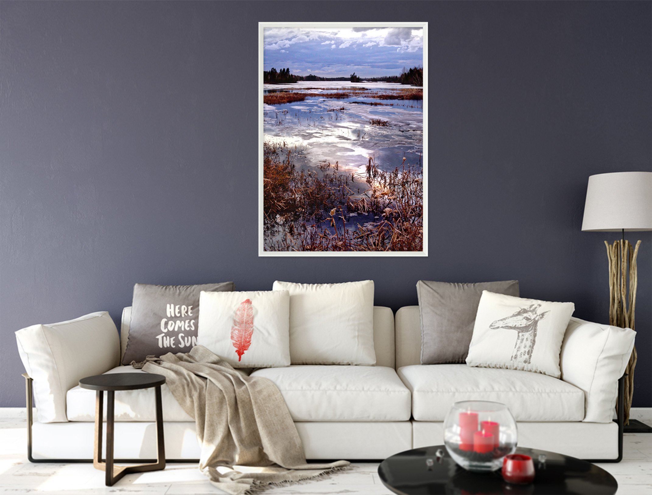 3D Sunny Lake 102 Fake Framed Print Painting Wallpaper AJ Creativity Home