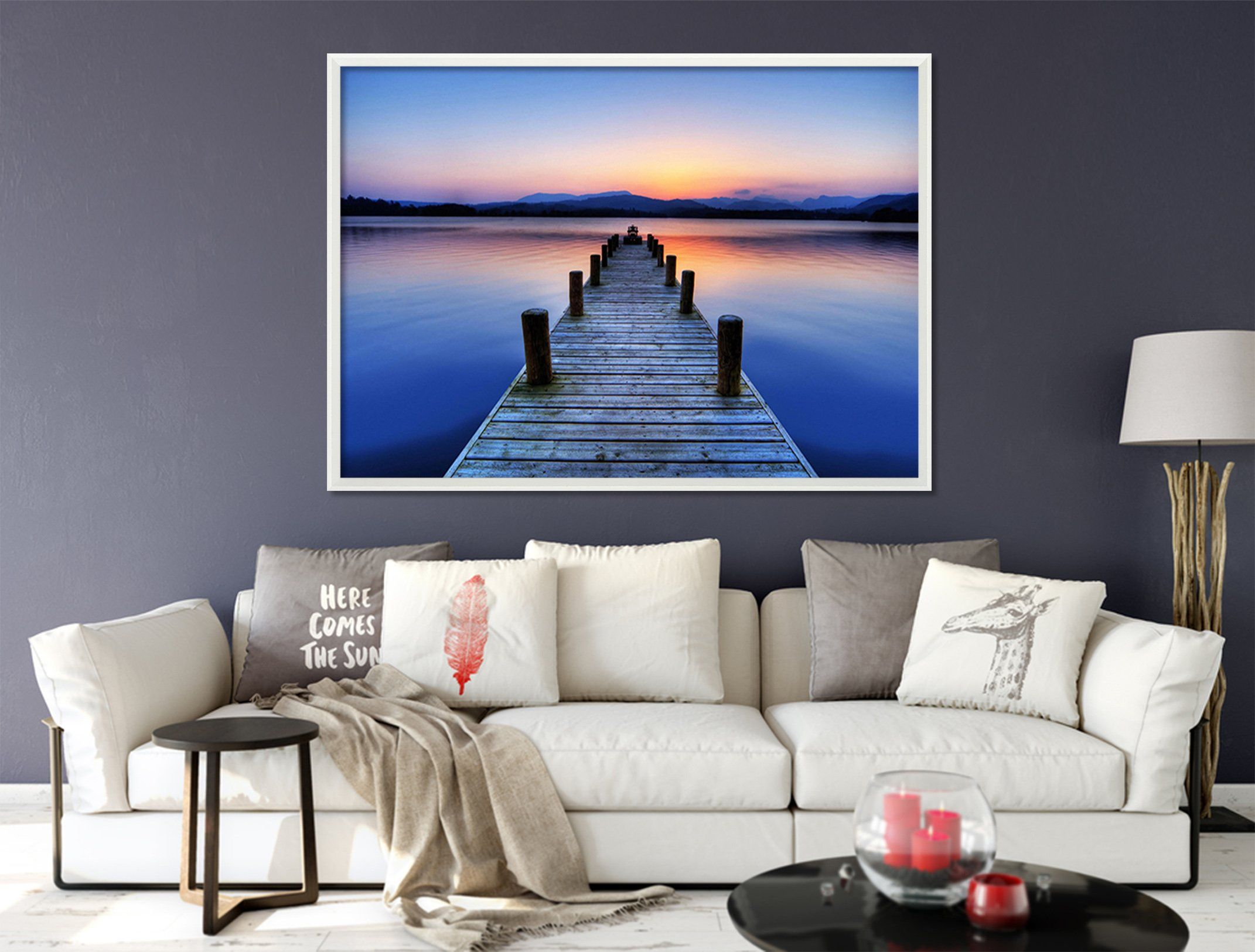 3D Tranquil Lakeside 136 Fake Framed Print Painting Wallpaper AJ Creativity Home