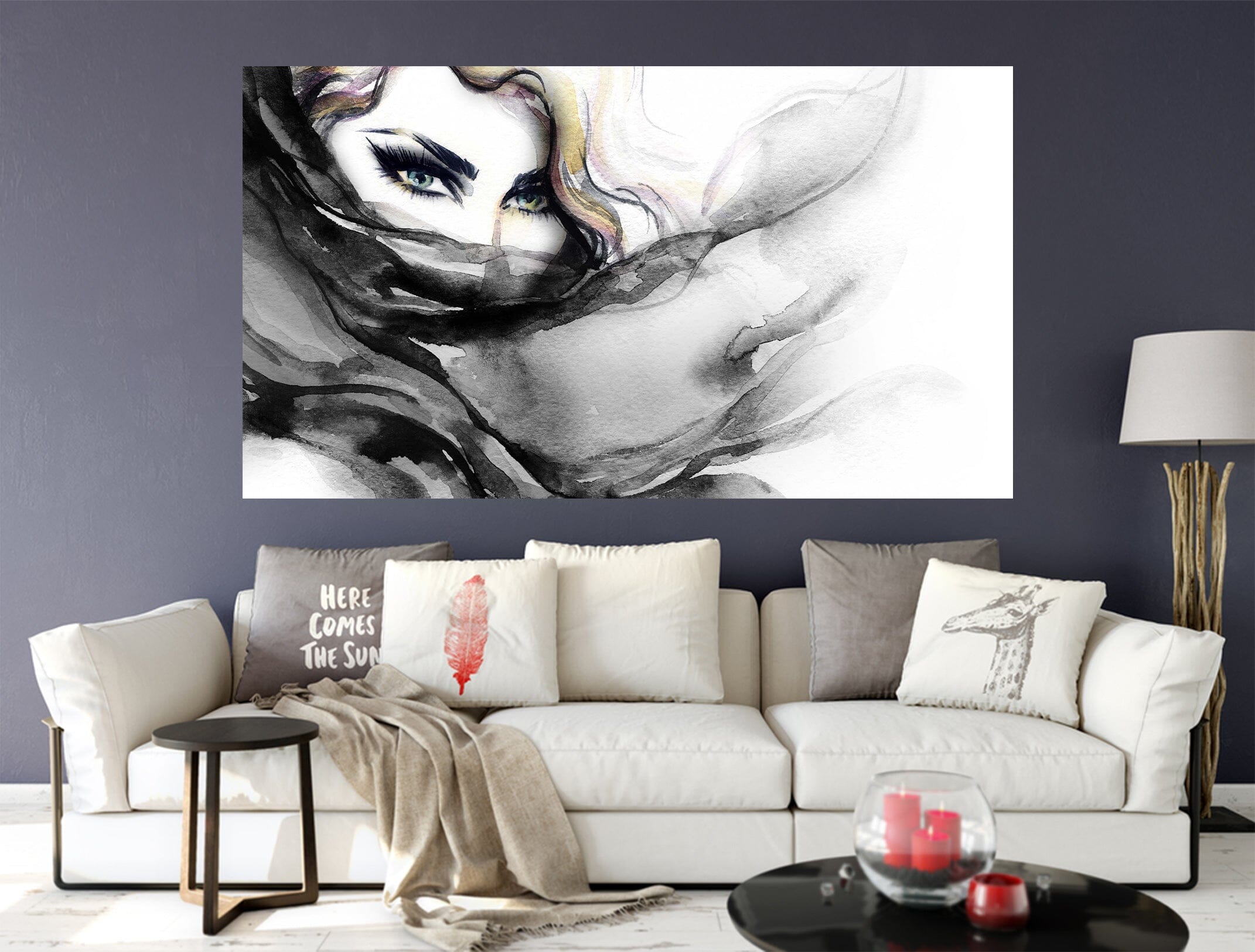 3D Ink Painting Woman 1042 Wall Sticker Wallpaper AJ Wallpaper 2