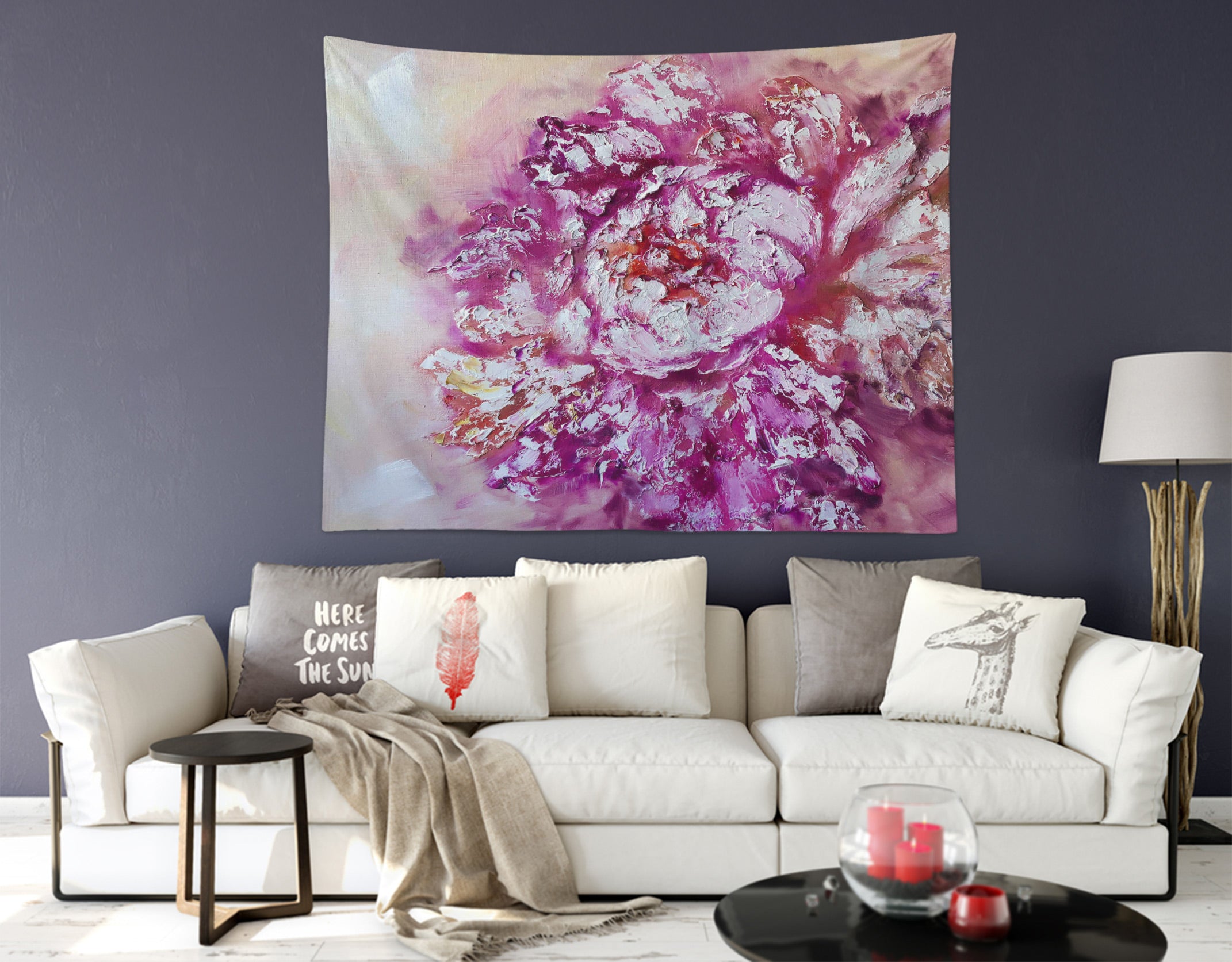 3D Purple Flowers 3309 Skromova Marina Tapestry Hanging Cloth Hang