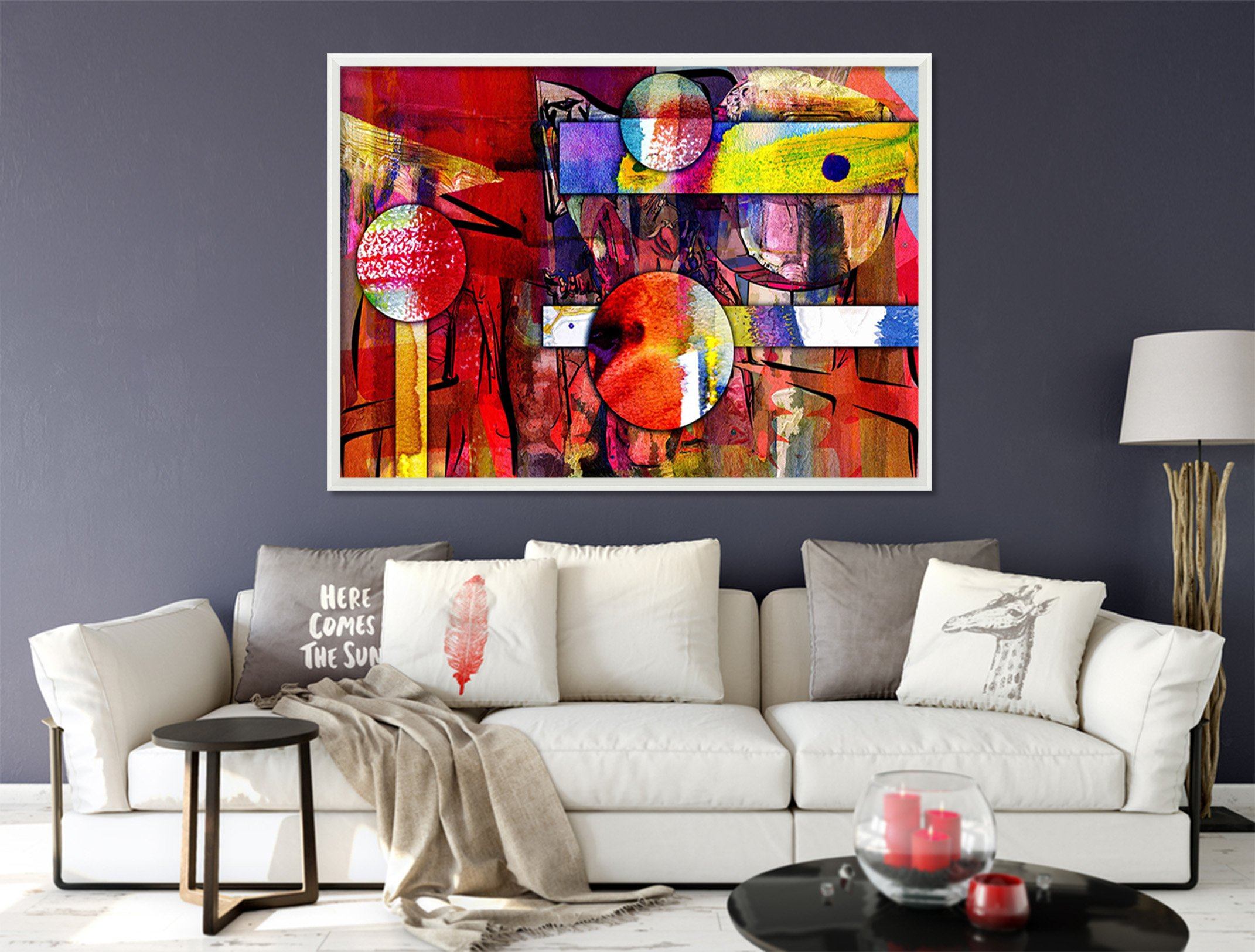 3D Color Pattern 089 Fake Framed Print Painting Wallpaper AJ Creativity Home