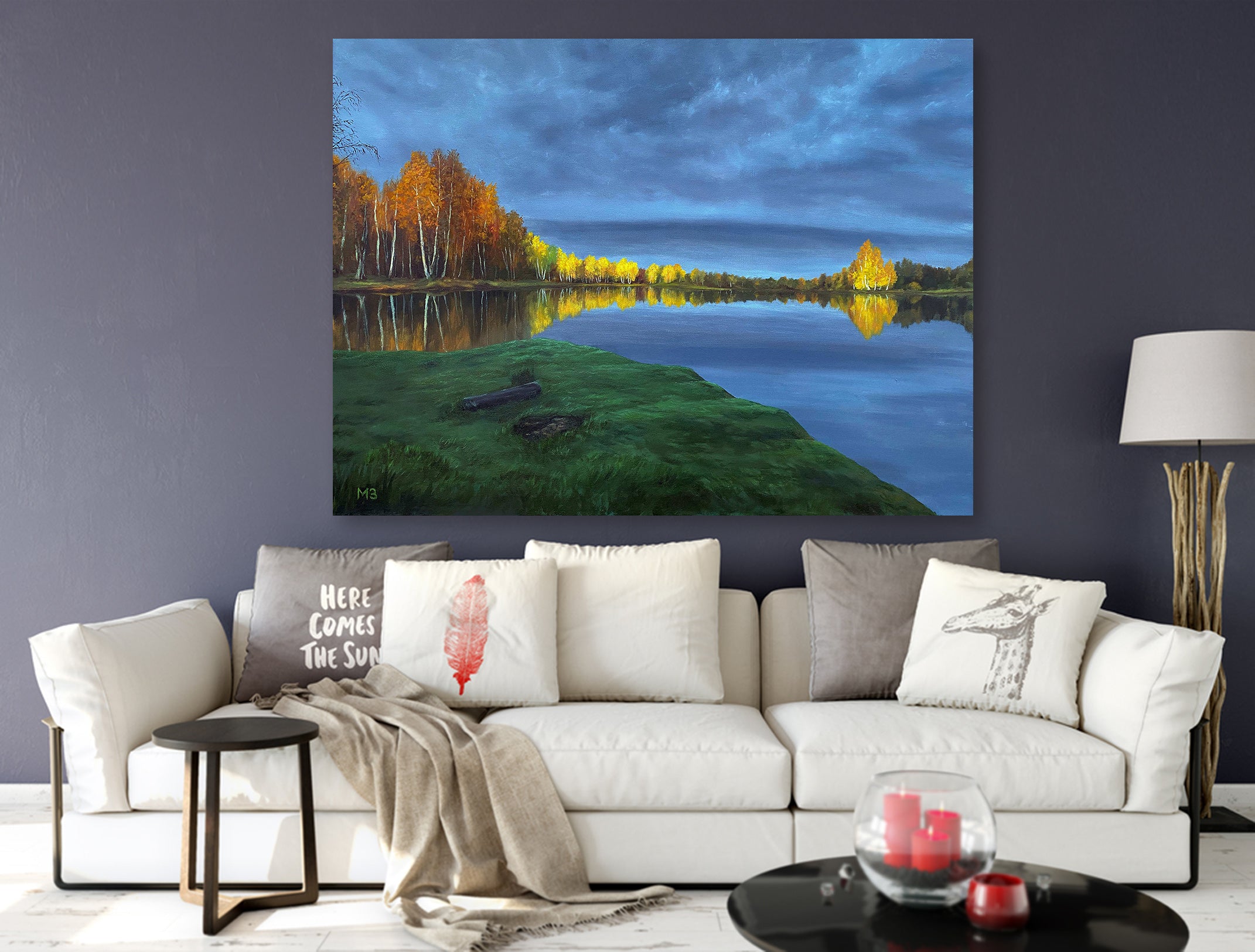 3D Lakeside Grass Trees 10056 Marina Zotova Wall Sticker