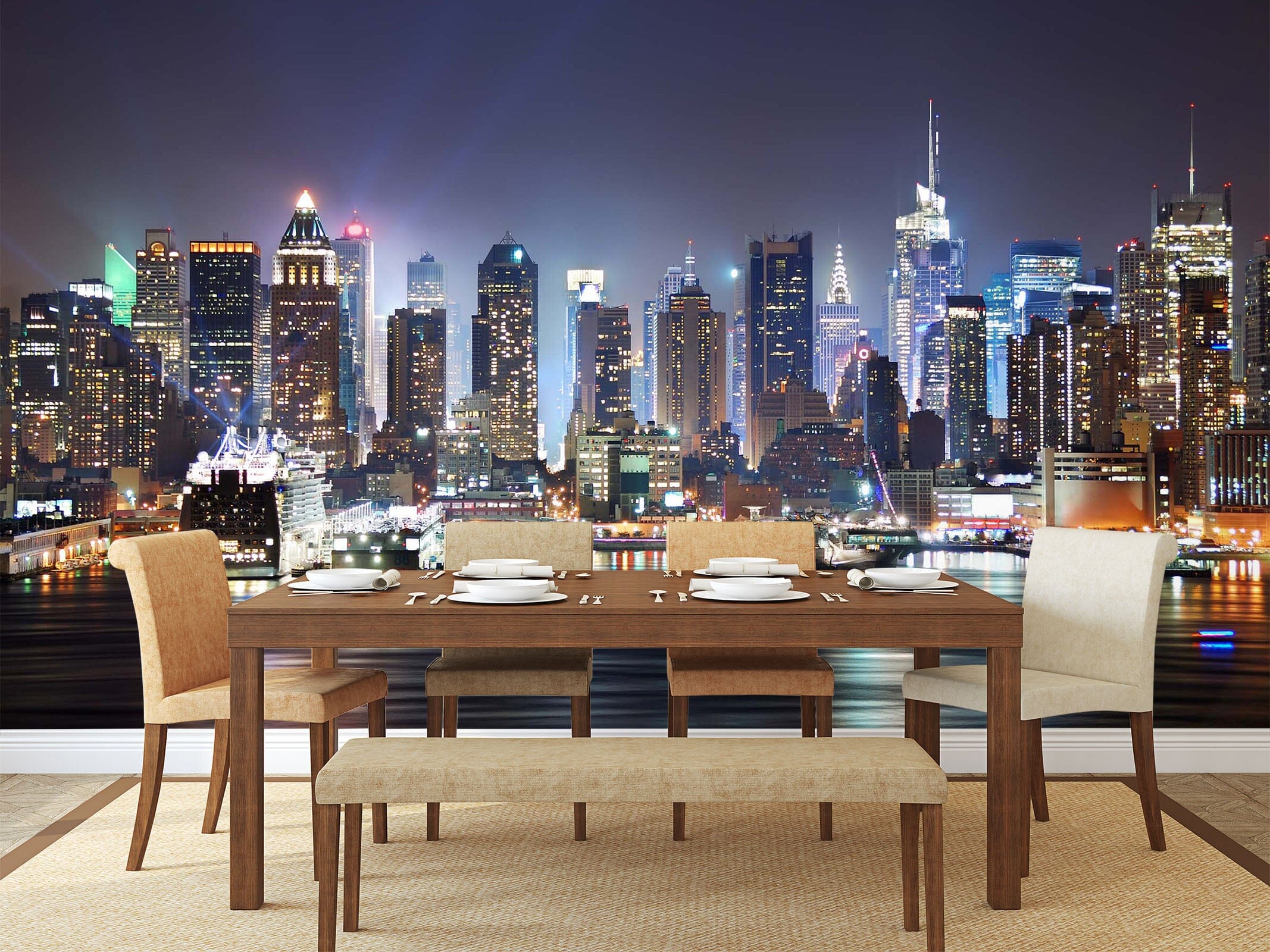 3D City Night View 134 Wall Murals Wallpaper AJ Wallpaper 2