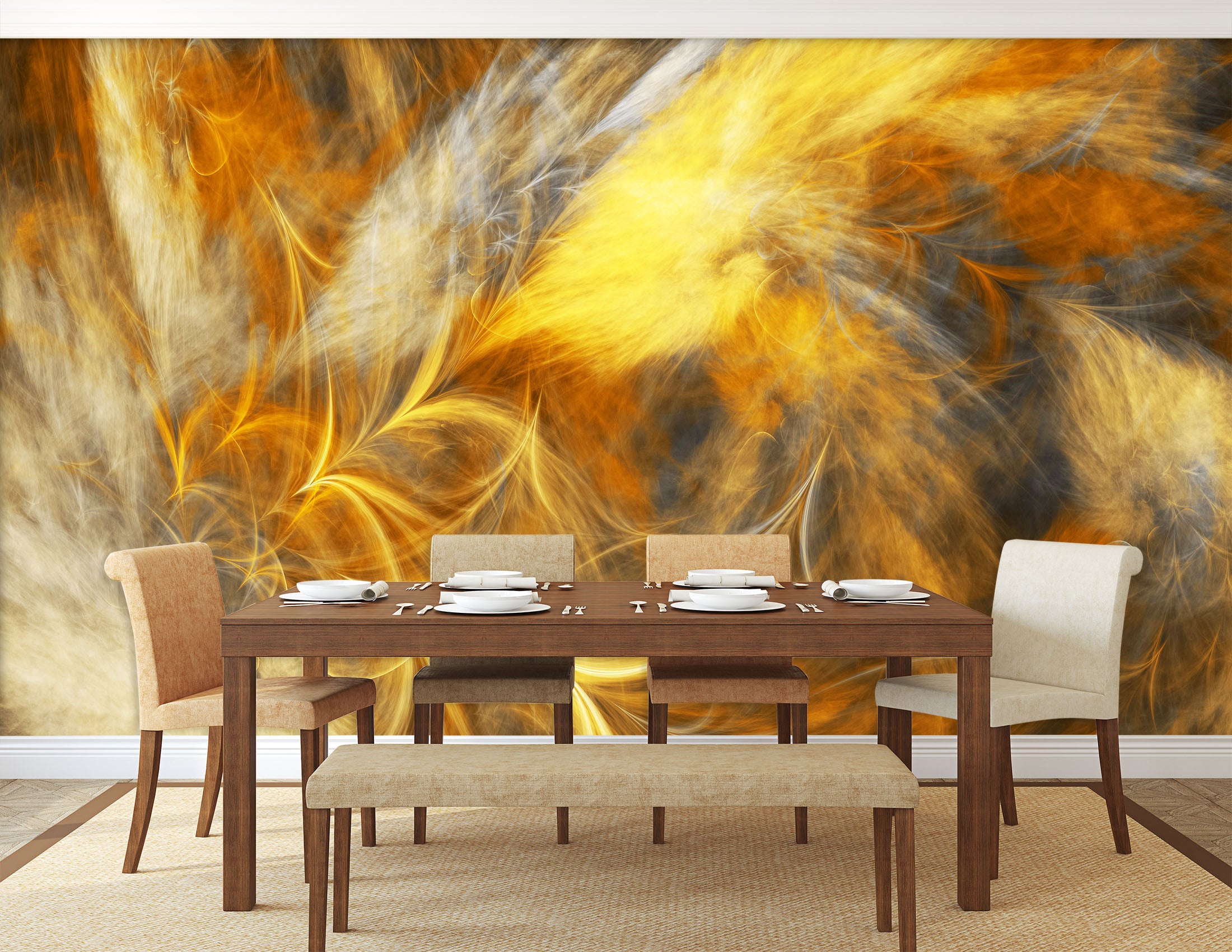 3D Golden Pattern 58189 Wall Murals