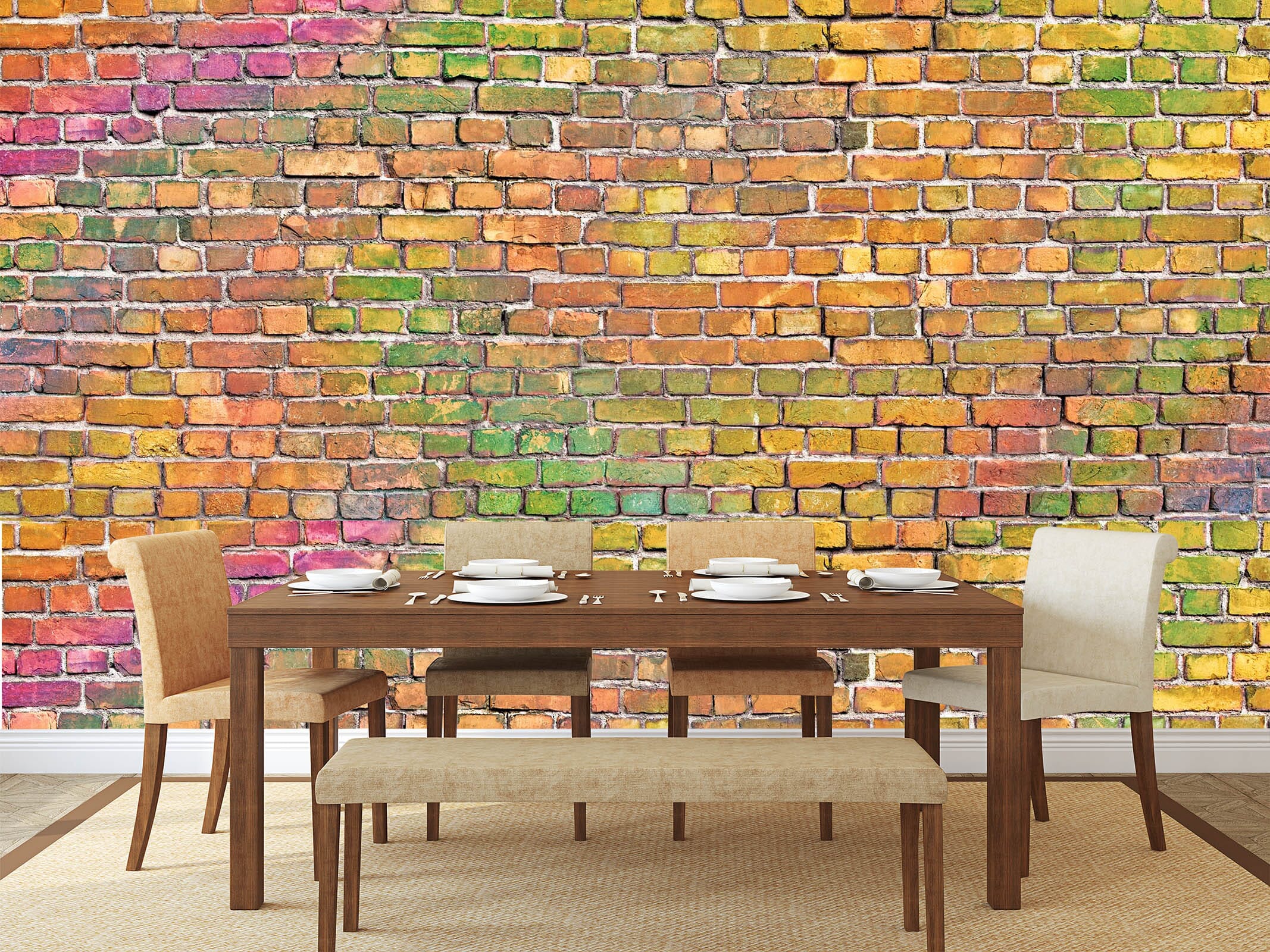 3D Colored Crick Wall 69 Wall Murals Wallpaper AJ Wallpaper 2