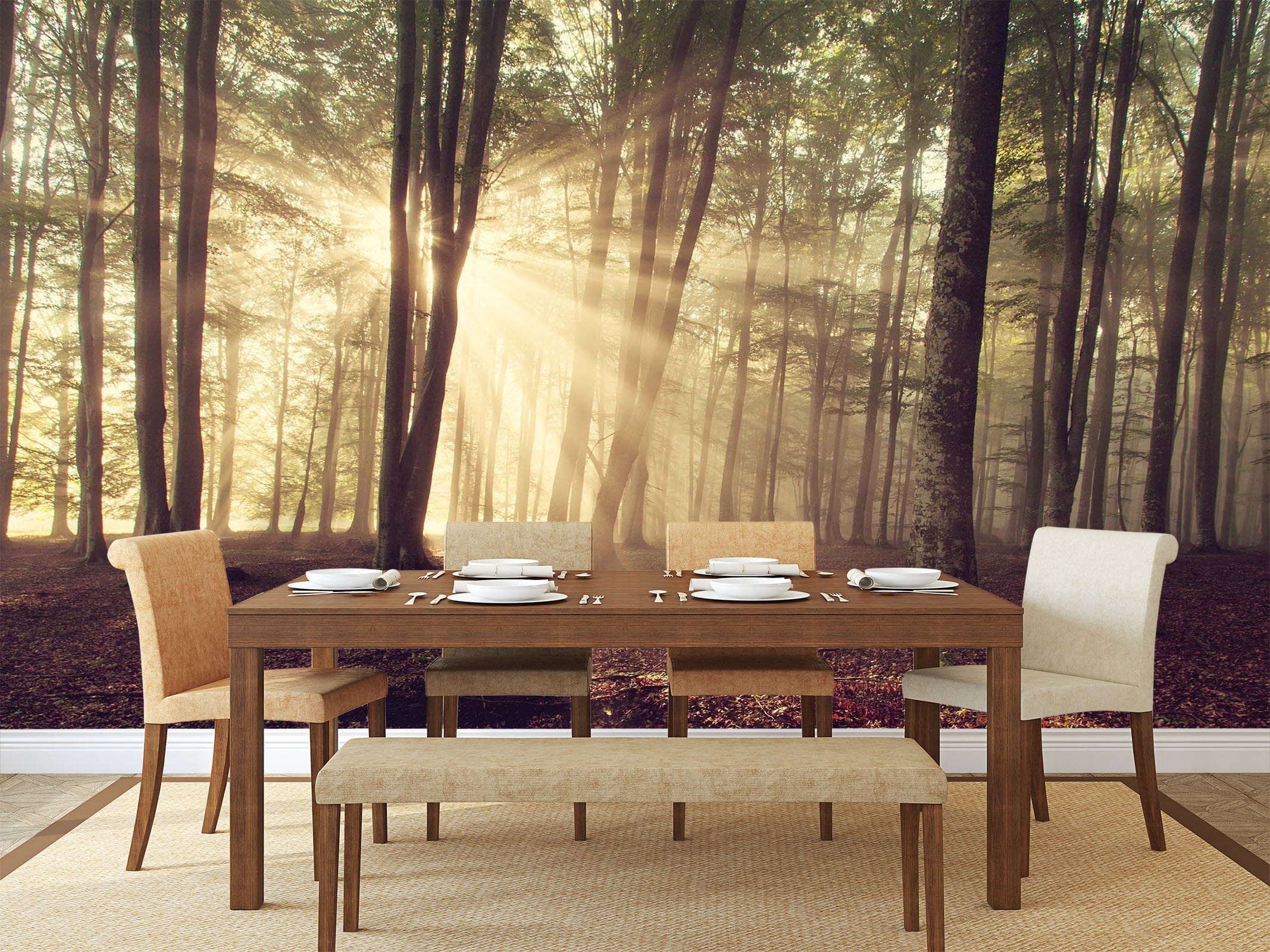 3D Dusk Forest 81 Wall Murals Wallpaper AJ Wallpaper 2