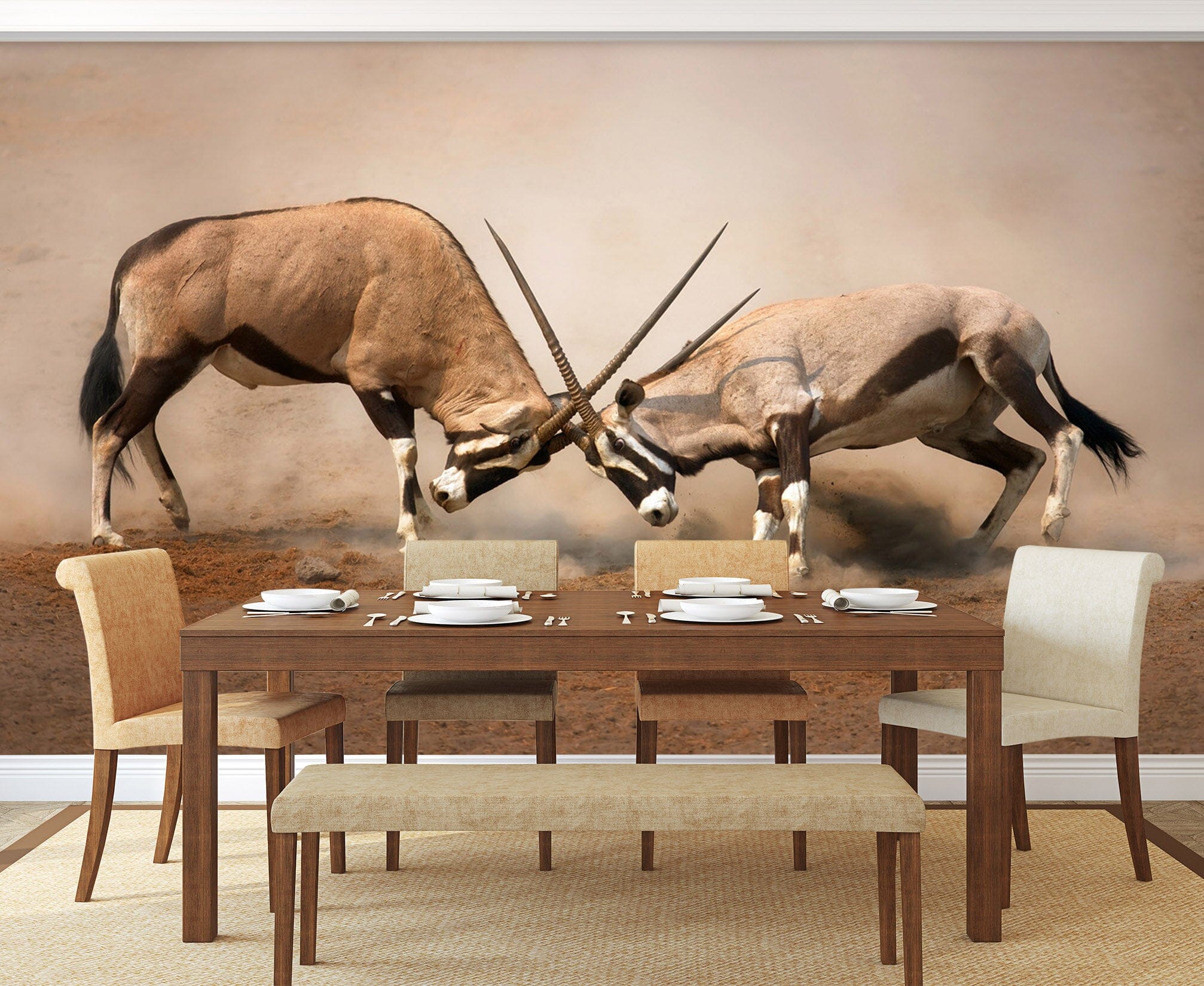 3D Antelope Battle 205 Wall Murals Wallpaper AJ Wallpaper 2