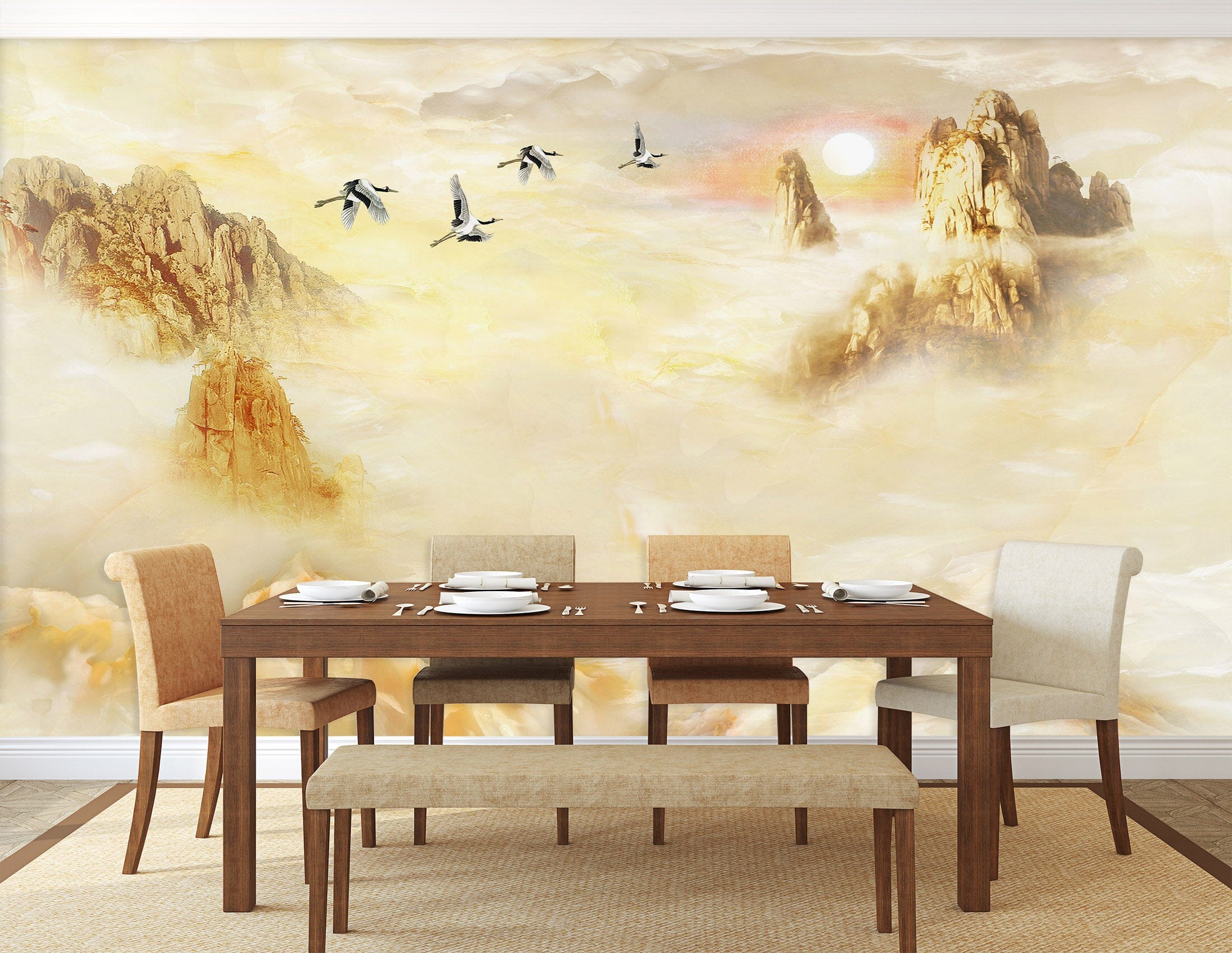 3D Yellow Valley 1509 Wall Murals Wallpaper AJ Wallpaper 2