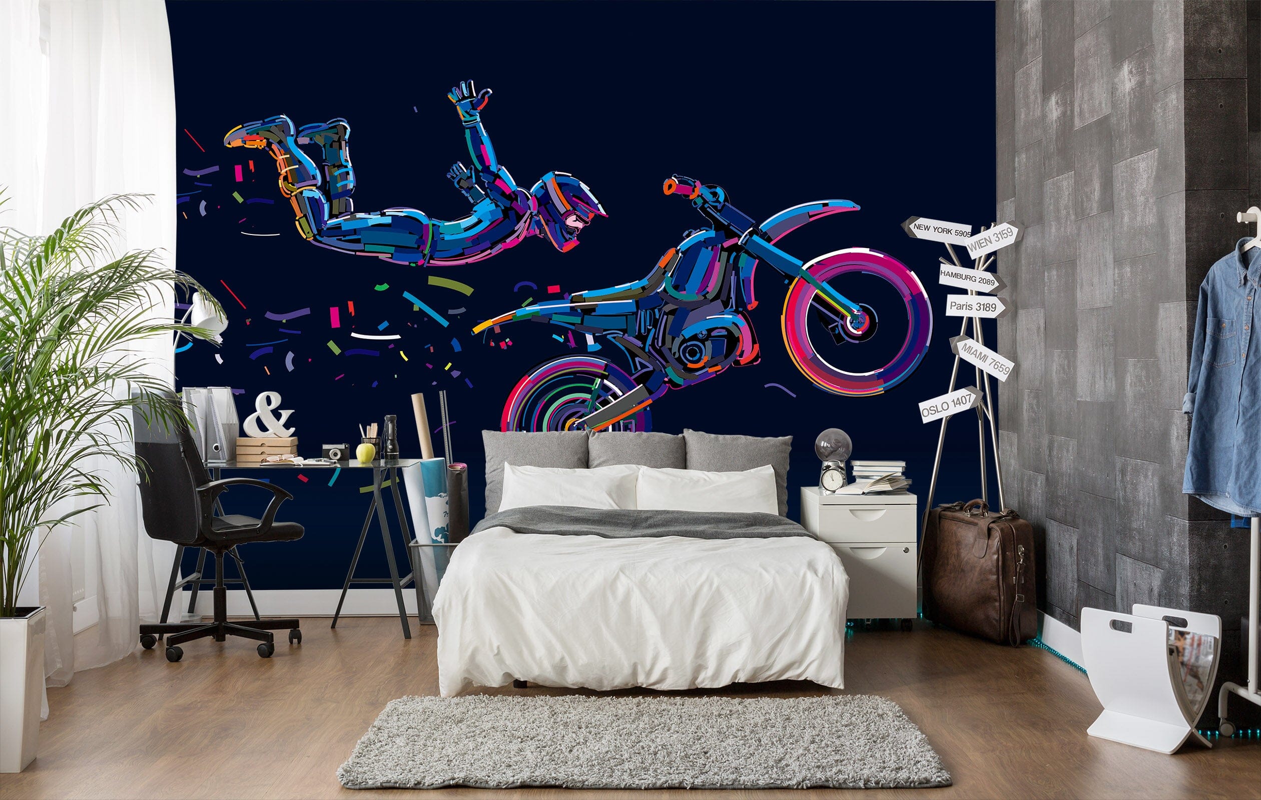3D Motorcycle Extreme Sports 138 Wall Murals Wallpaper AJ Wallpaper 2
