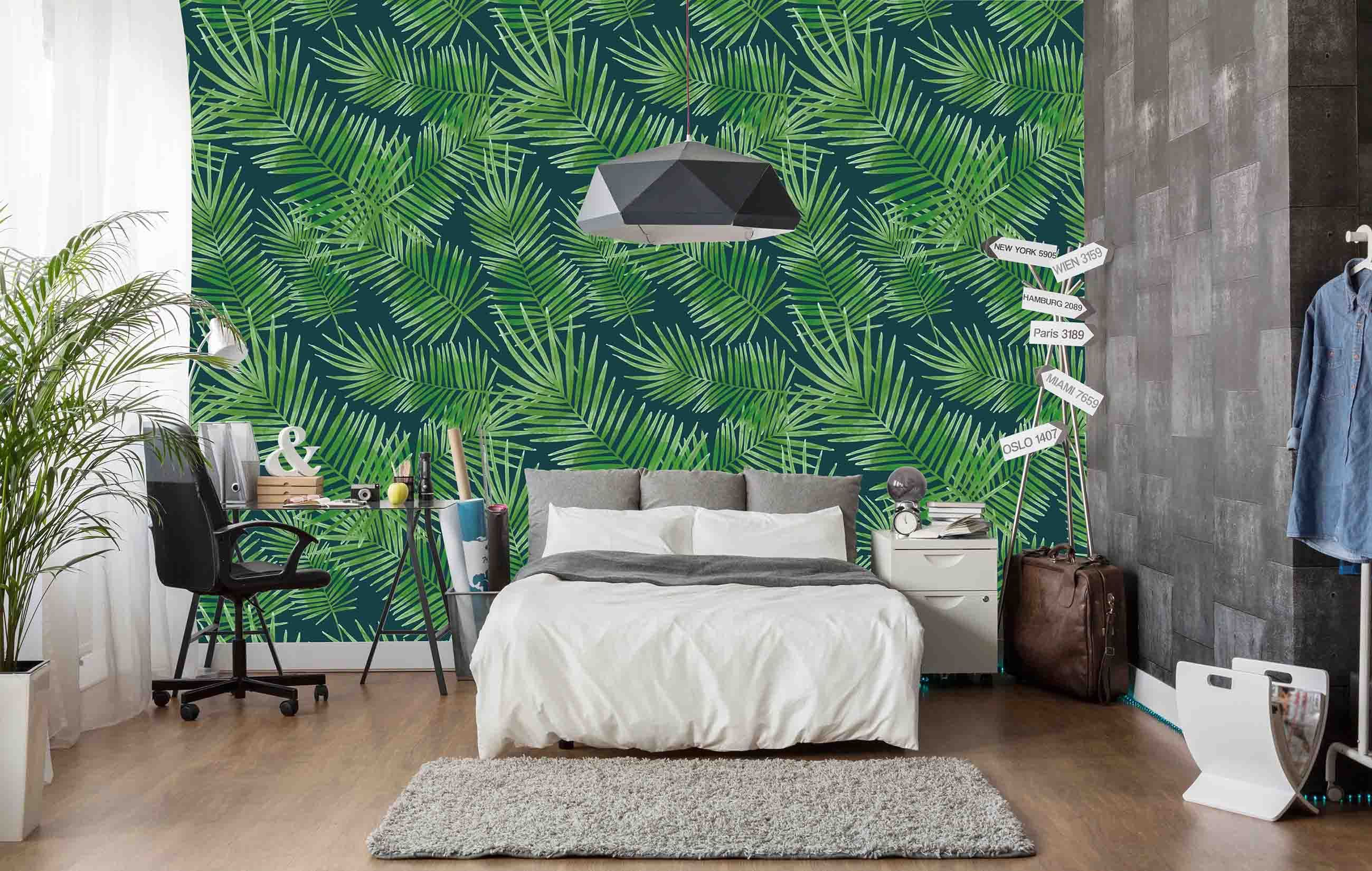 3D Green Leaves 042 Wallpaper AJ Wallpaper