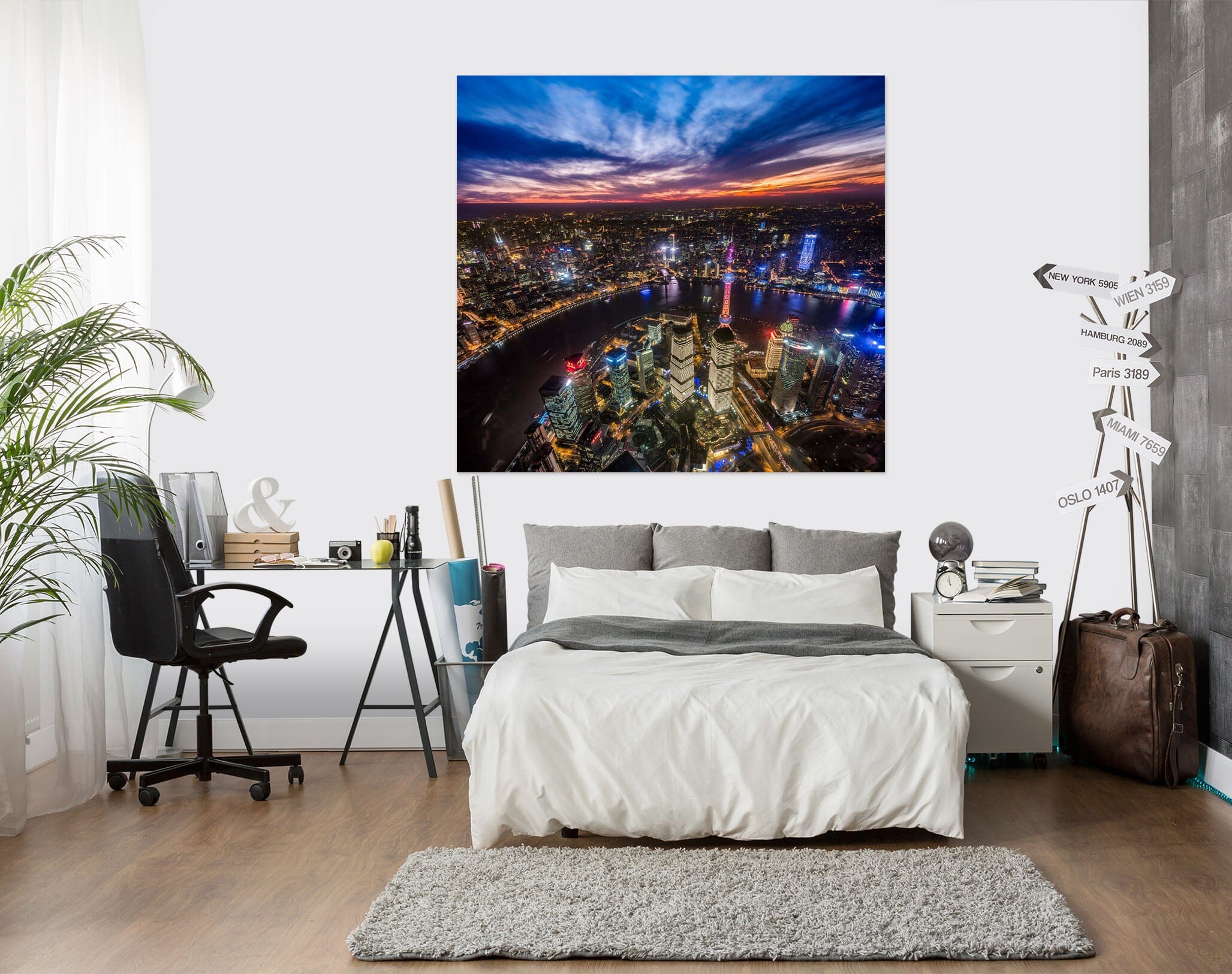 3D City Lights 163 Marco Carmassi Wall Sticker Wallpaper AJ Wallpaper 2