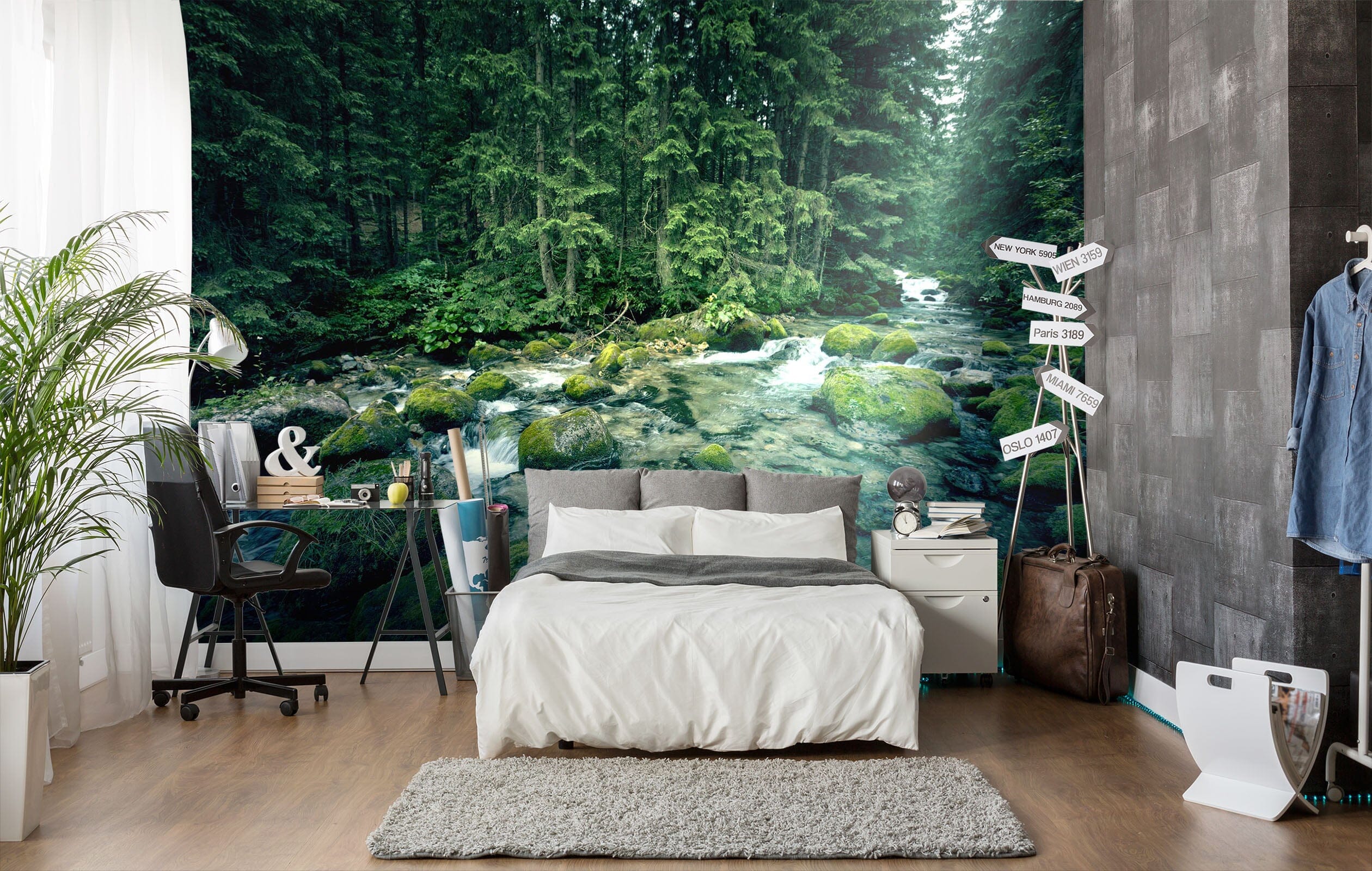 3D Forest Moss Stone 101 Wall Murals Wallpaper AJ Wallpaper 2